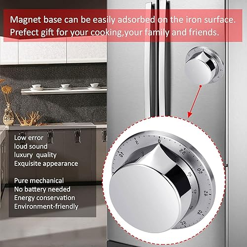 Miniatura 5 de Temporizadores de cocina para cocinar, temporizador de cocina de chef con alarma fuerte, respaldo magnético, temporizador de escritorio 100%