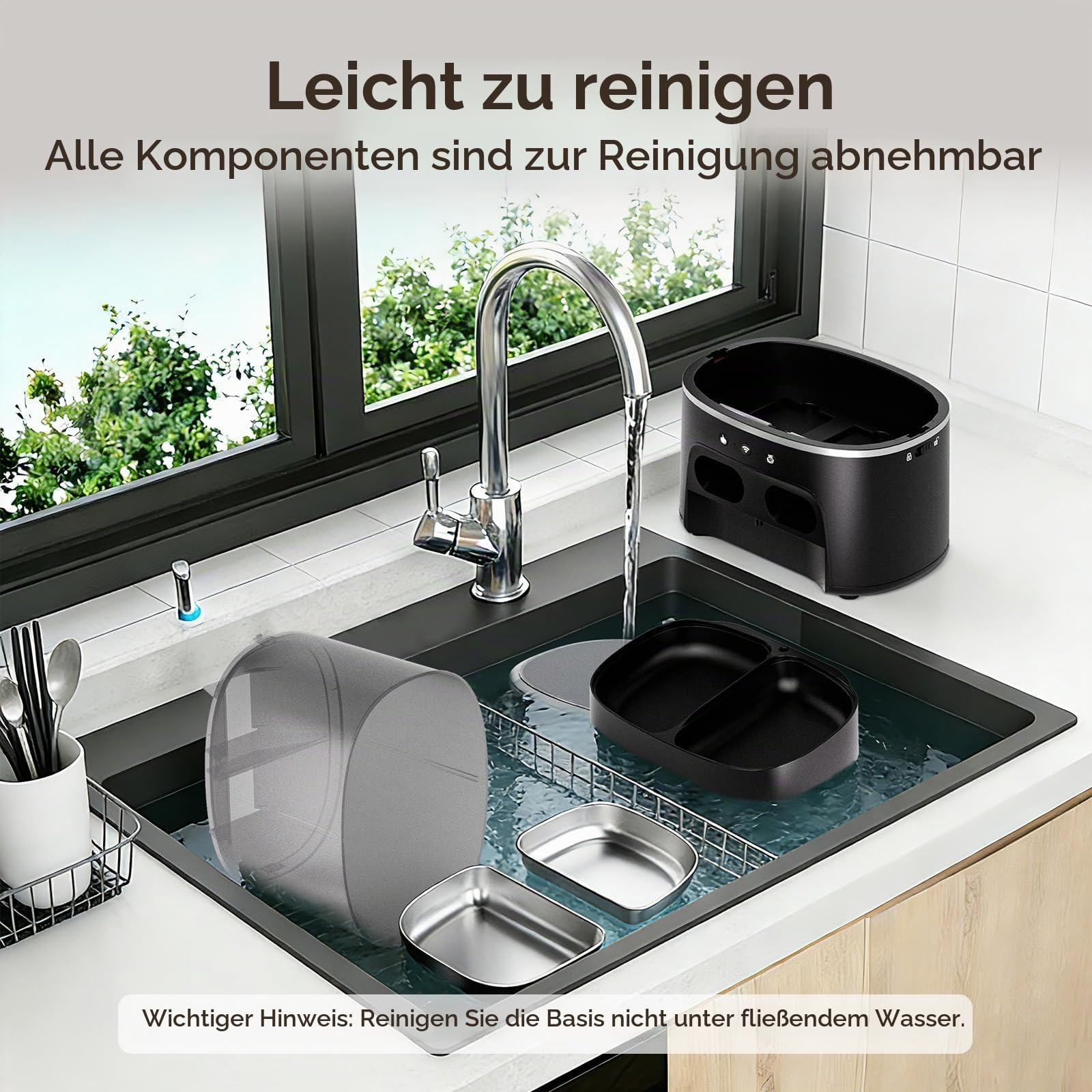 Futterautomat Katze, 2 Näpfe automat Katzenfutter mit APP