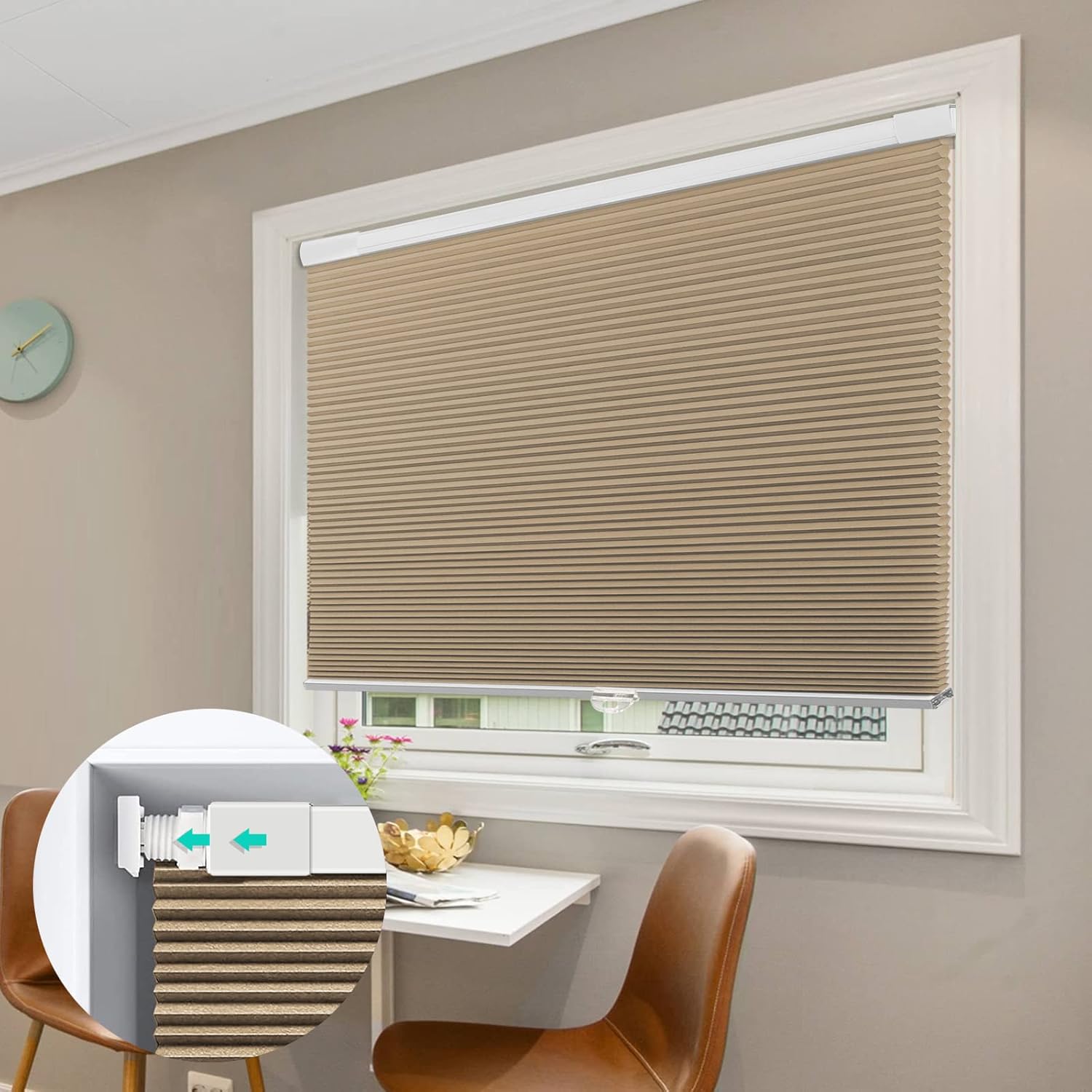 No Drill Blinds for Window, Blackout Cordless