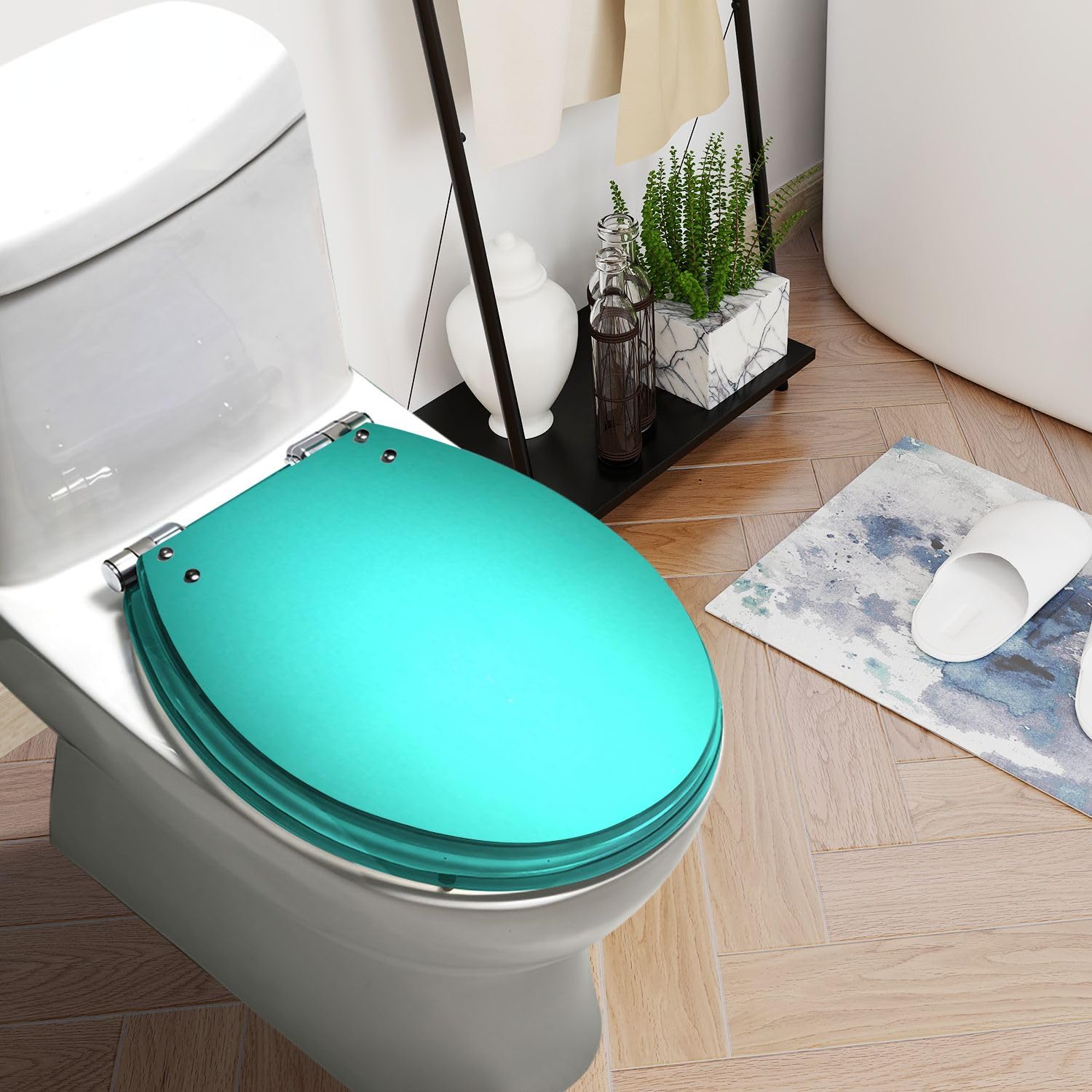 Runder WC-Sitz mit leise schließendem Verschluss mit
