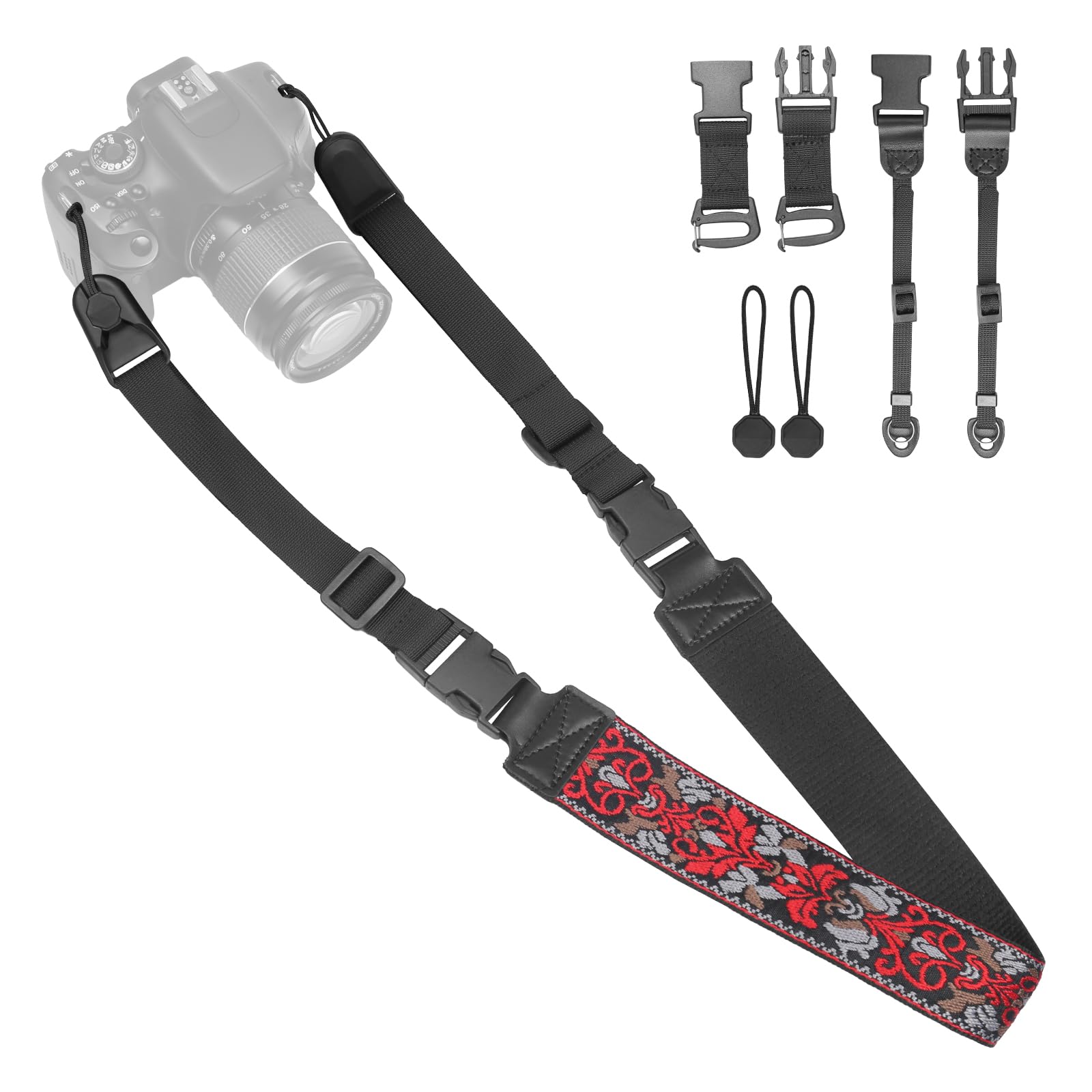 Adjustable Camera Neck Strap, Vintage Embroidered Shoulder & Crossbody Camera Strap with…