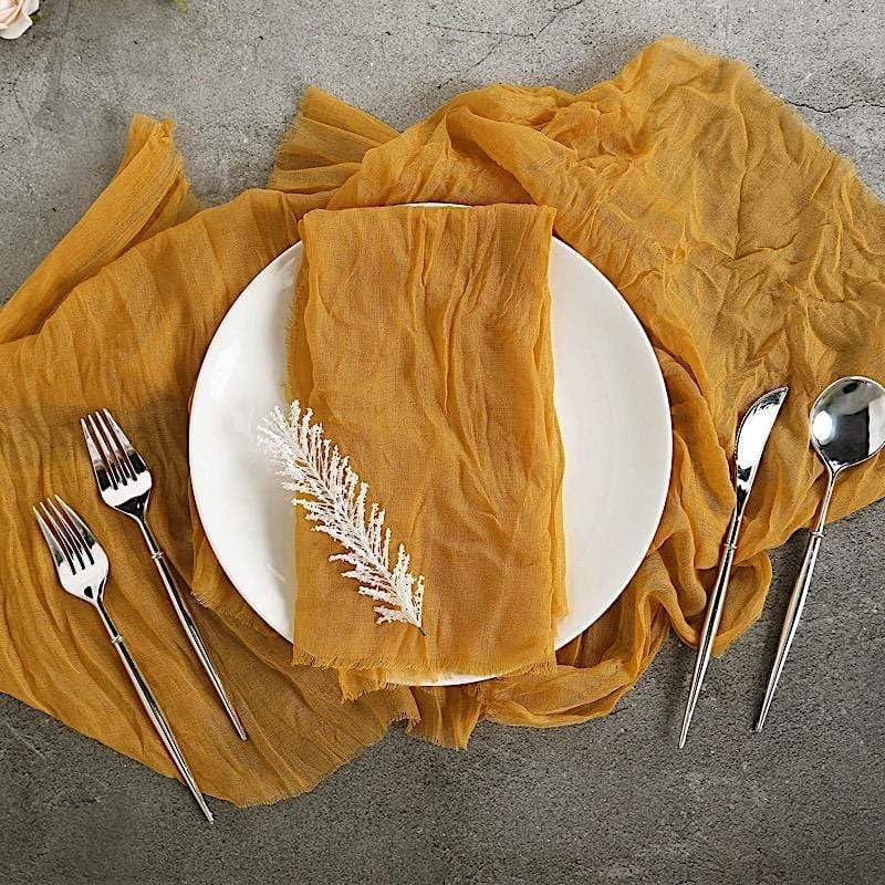 BalsaCircle 5 Mustard Yellow Cheesecloth Gauze Cotton Dinner Table Napkins Wedding Event Birthday Catering Decorations Supplies