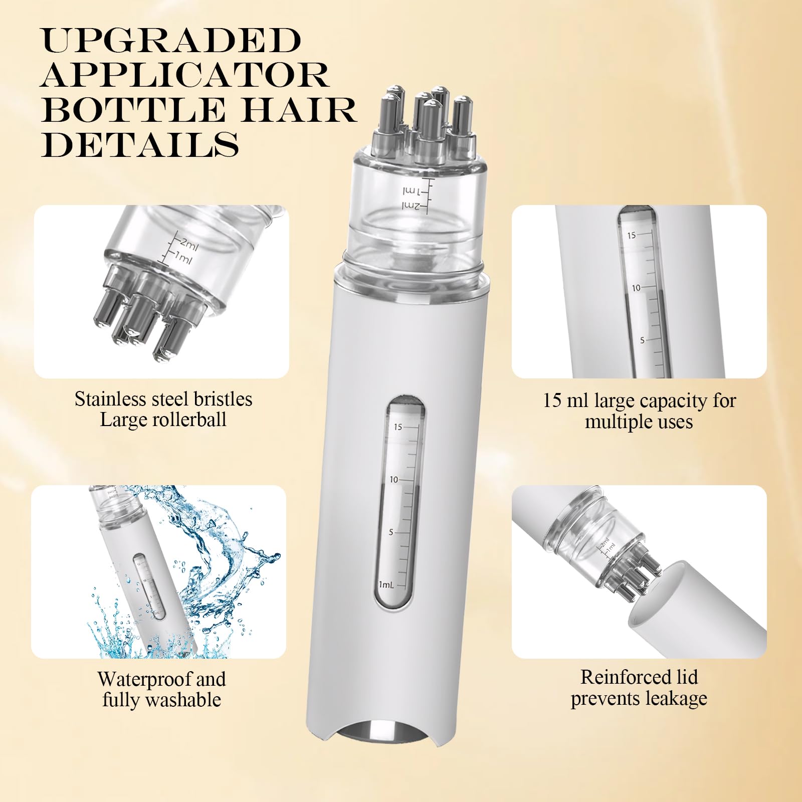 Haaröl Applikator,Scalp Applicator 2-in-1 Haarpflege,öl Applikator Haare Wasserdicht & Leicht Reinigbar,Kopfhaut Applikator Flasche für Minoxidil & ätherische öle,für Haarbehandlung