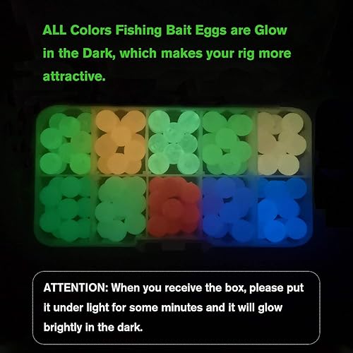 Miniatura 21 de Dovesun Cuentas de pesca que brillan en la oscuridad, cuentas de pesca para agua salada, 1035 unids/600 piezas/250 piezas/120 cuentas coloridas