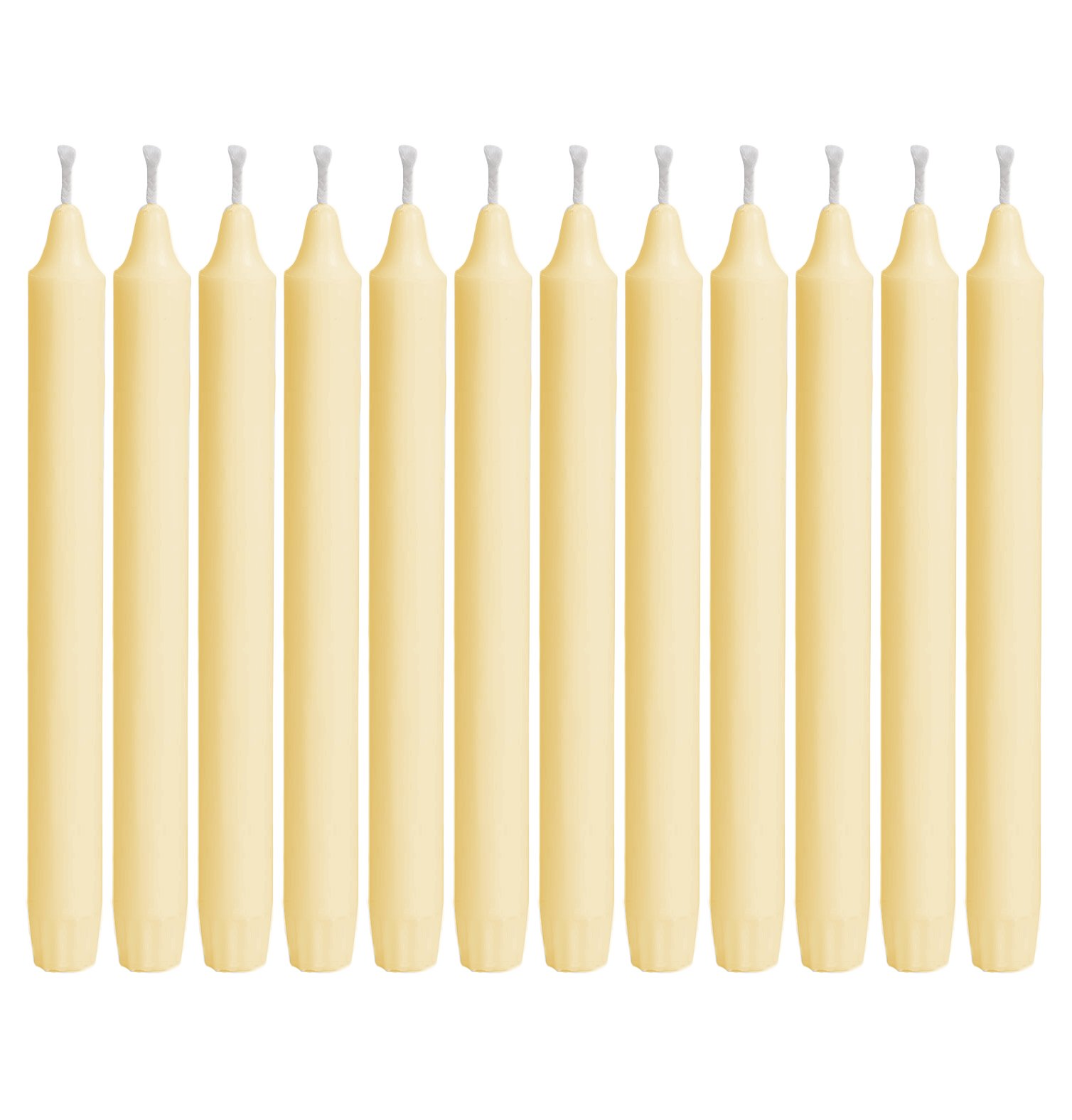 Red Co. Pantry Collection 10 Inch Classic Unscented Taper Candles 12-Pack, Ivory, 10 Hour Burn Time