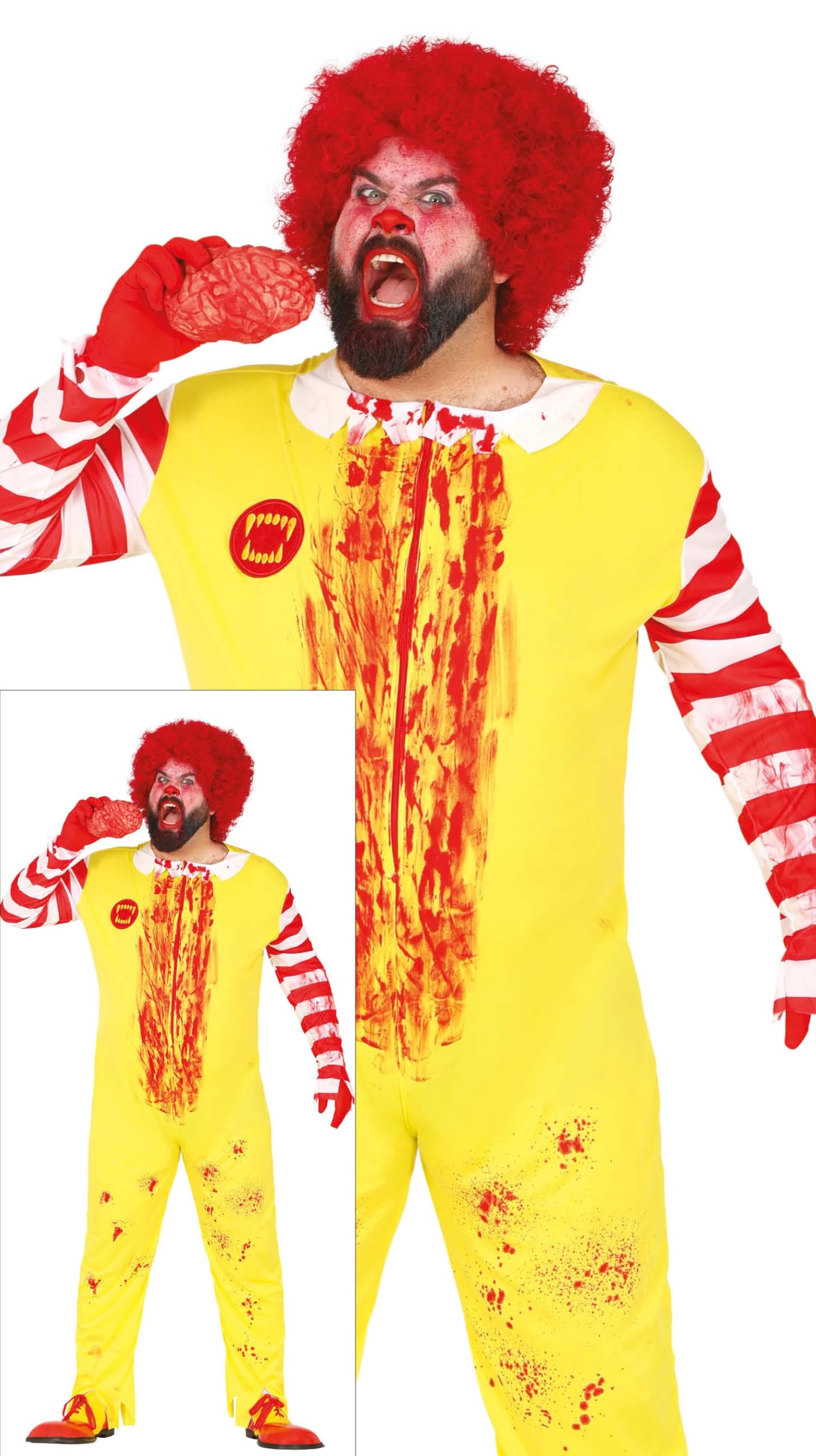FIESTAS GUIRCA Burger Clown Costume for Adults