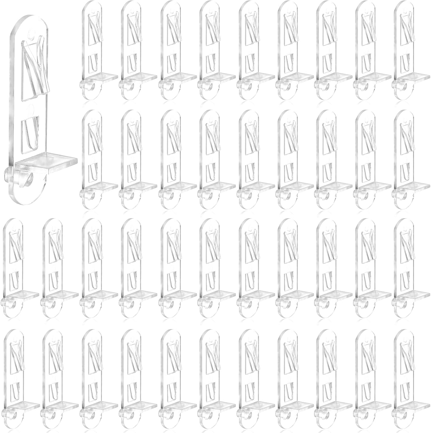40 Pcs Plastic Cabinet Shelf Pegs, Locking Shelf Support Peg Clips for 5mm Pin Hole x 3/4” Thick Shelves