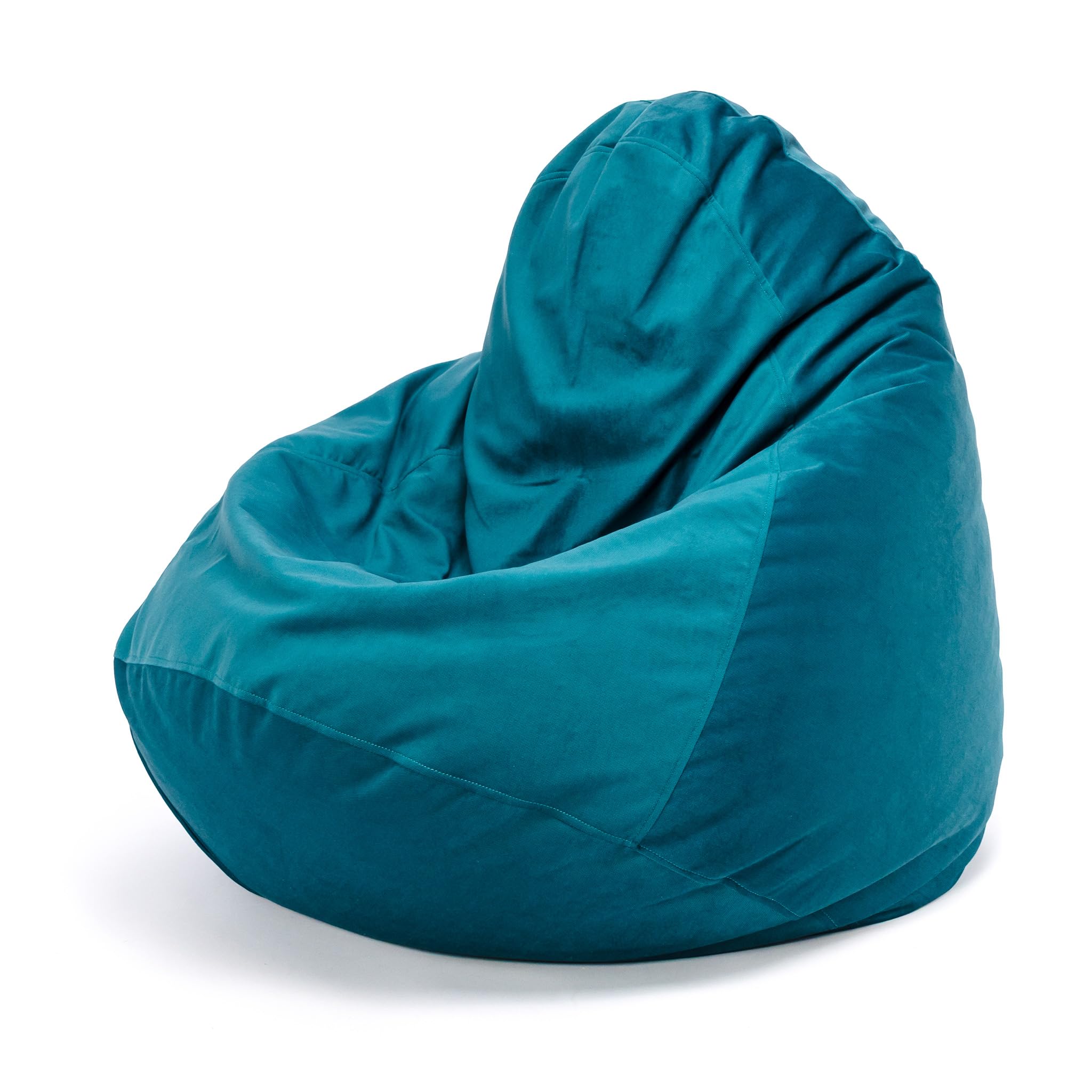 Ecopuf Fuzzy - Pouf Fauteuil en Microfibre - Pouf Poire Adulte - Fauteuil Relax Salon - Pouf Salon avec Rembourrage en Billes de Polystyrène - Meubles de Salon - 80x110 cm - Turquoise A6