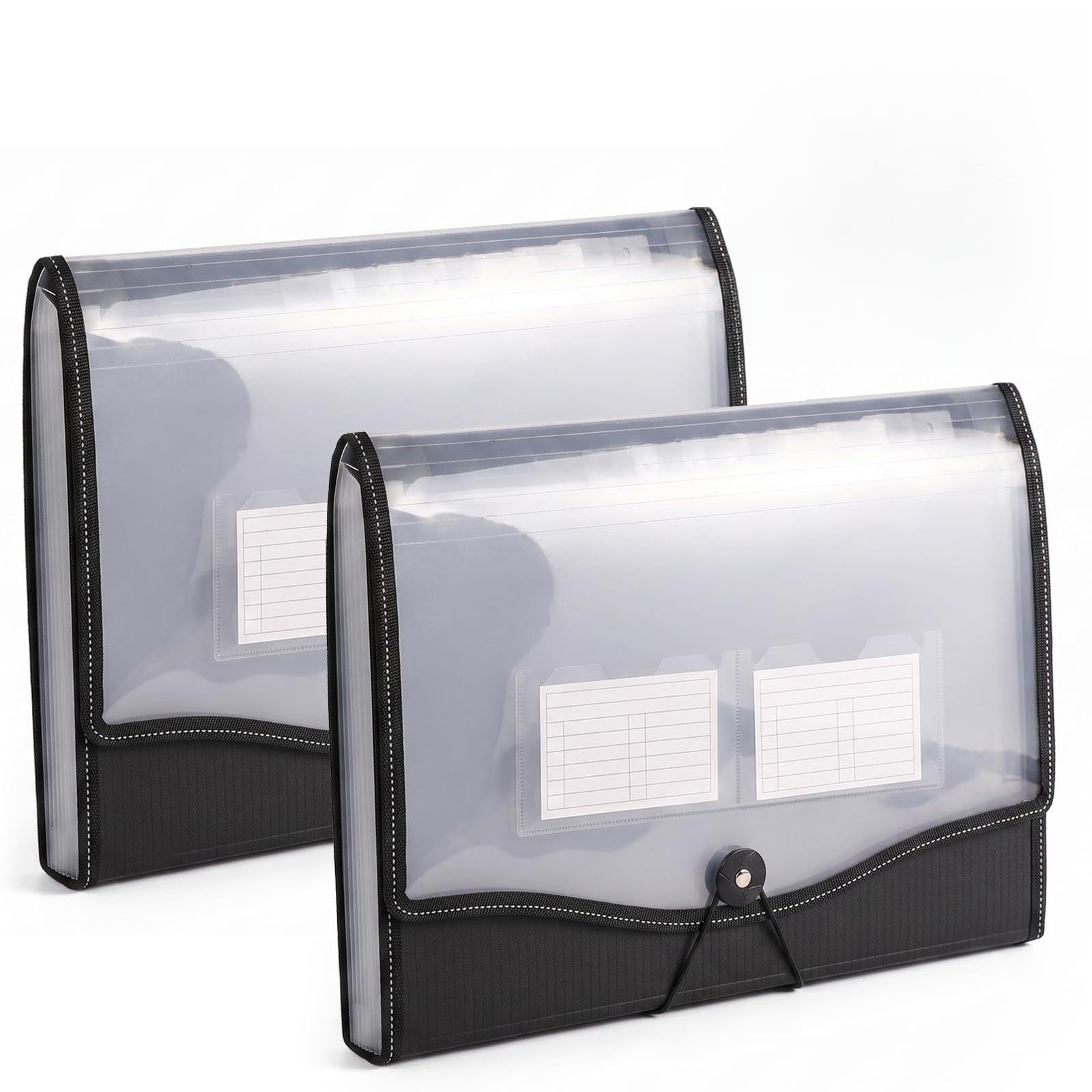 Avvchuy 2 Pcs A4 Expanding File Folder, 13 Pockets Expanding Documents Organiser for Home, Office, and School