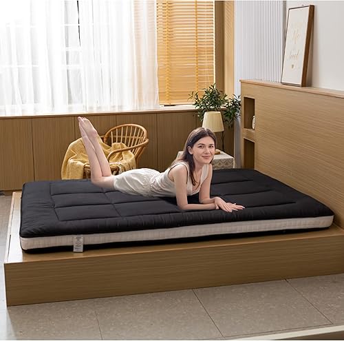 Miniatura 3 de HIGOGOGO Colchón japonés para adultos, colchón futón plegable de 4 pulgadas de grosor para el suelo, almohadillas coreanas enrollables, cama