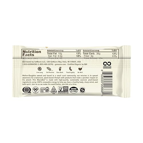 Miniatura 3 de GoMacro MacroBar - Barra de proteína vegana orgánica de plátano y mantequilla de almendras, 2.3 onzas