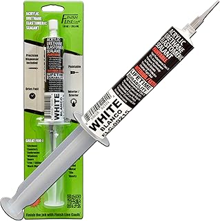 – Acrylic Urethane Elastomeric Sealant – Pre-Filled Precision Caulk Gun – White – 1 oz Tube – Flexible & Durable Sealant for Trim, Baseboards, and Small Cracks