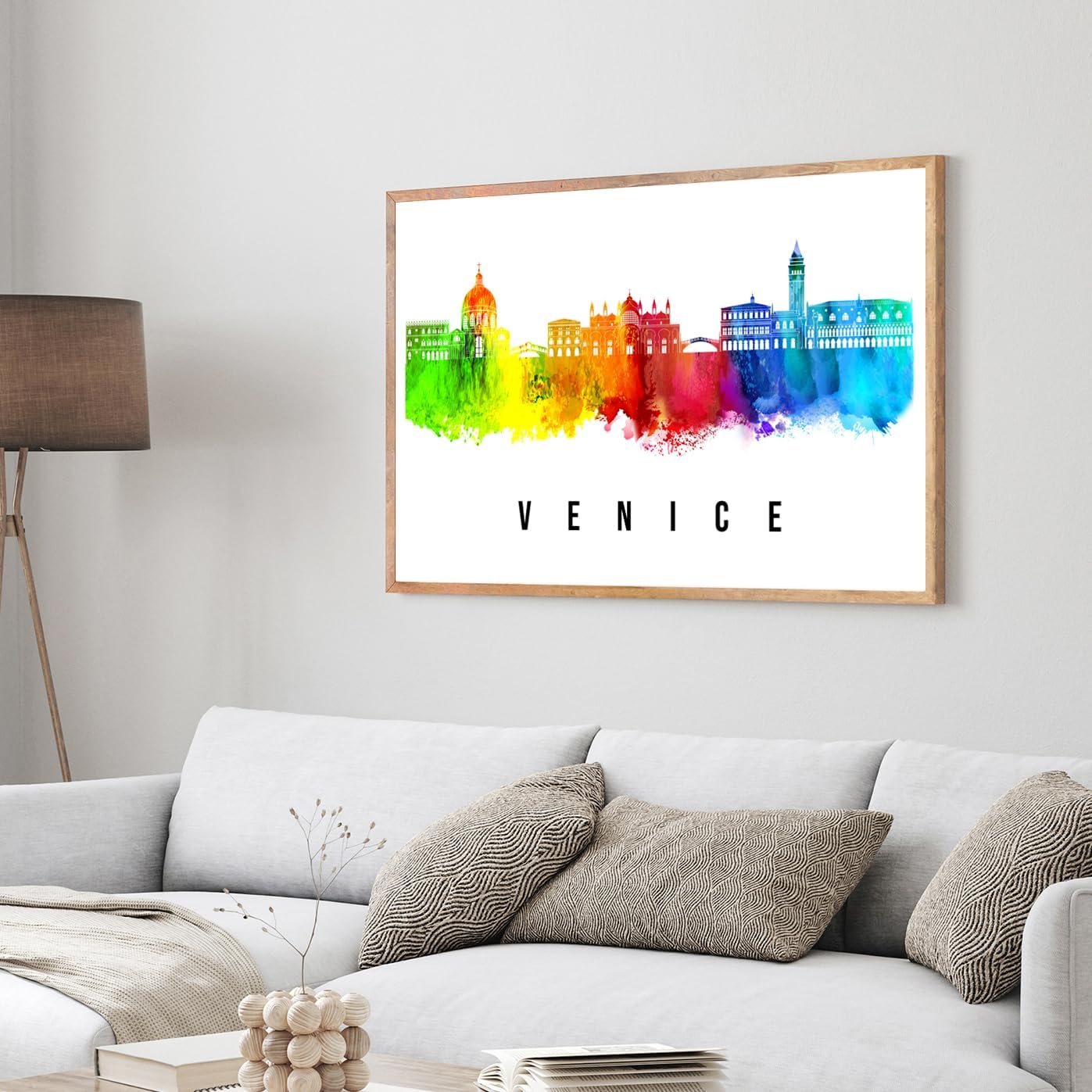 Pera Print Italy Poster, Italy-Venice Poster, Italy Illustration Skyline City Poster, Modern Skyline Poster, Cityscape and Landmark Print, Home-Office Wall Art Decoration