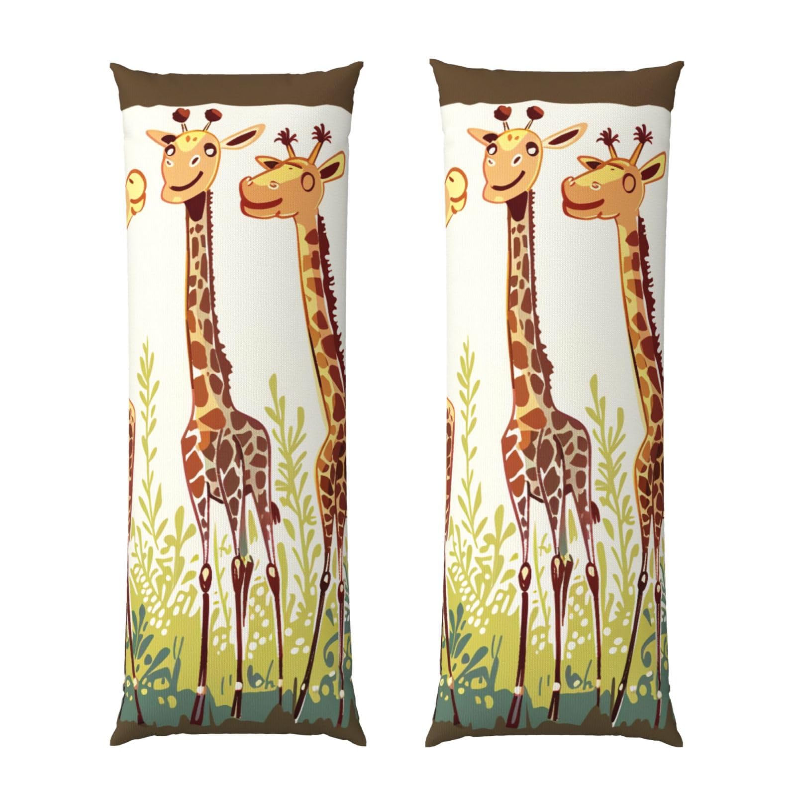 Body Pillow Cover 20x54 Inch, Cute Wild Cartoon Giraffes Print Long Lumbar Pillow Case with Zipper Long Body Pillowcase Decorative for Bed Sofa Bedroom