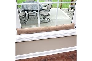 Home District Weighted Faux Suede Draft Stopper - 35.5" Window Cold Air Blocker