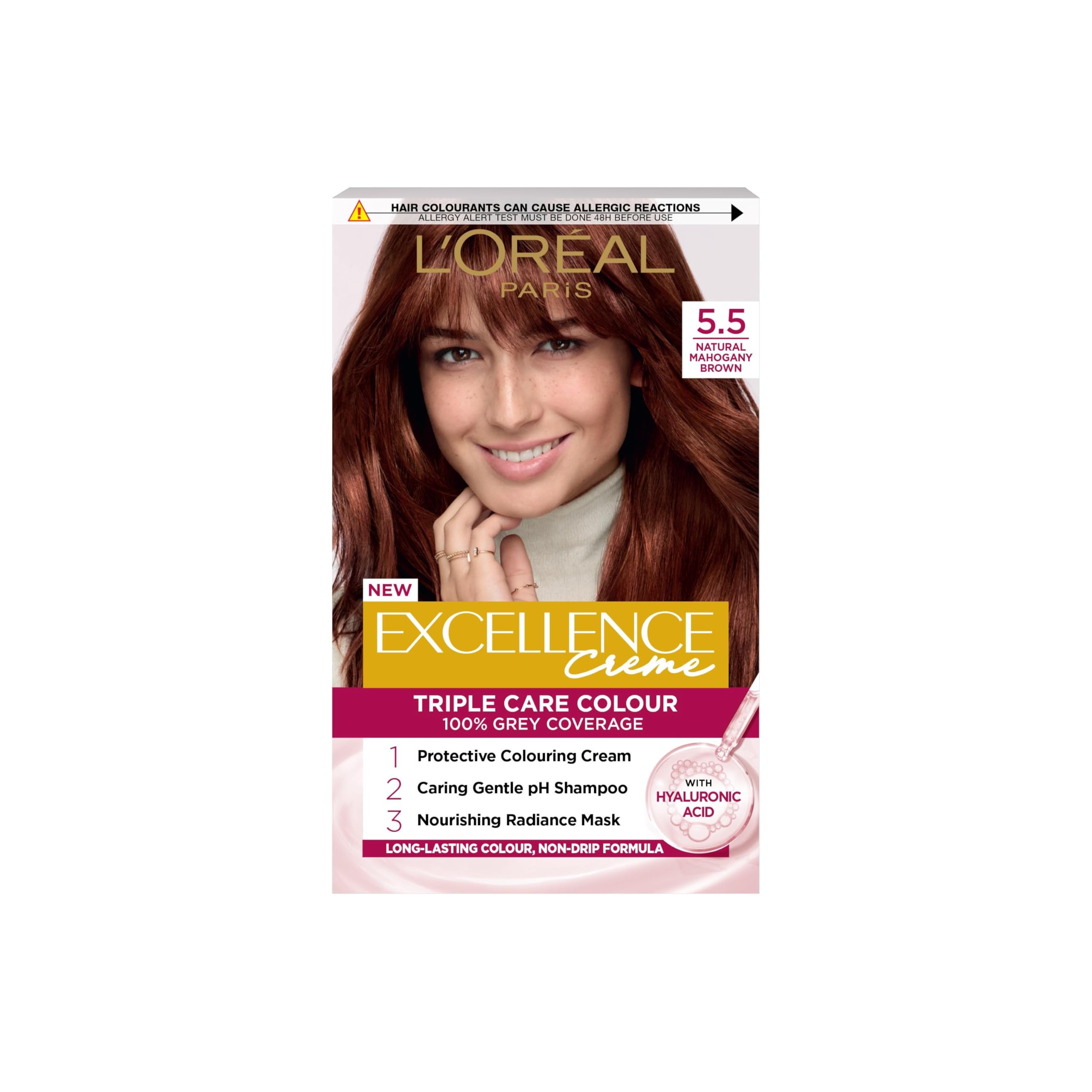 Sponsored Ad – L'Oréal Paris Excellence Crème Permanent Hair Dye, Radiant At-Home Hair Colour with up to 100% Grey Coverage, Pro-Keratin, Up to 8 Weeks of Colour, Colour: 5.5 Natural Mahogany Brown