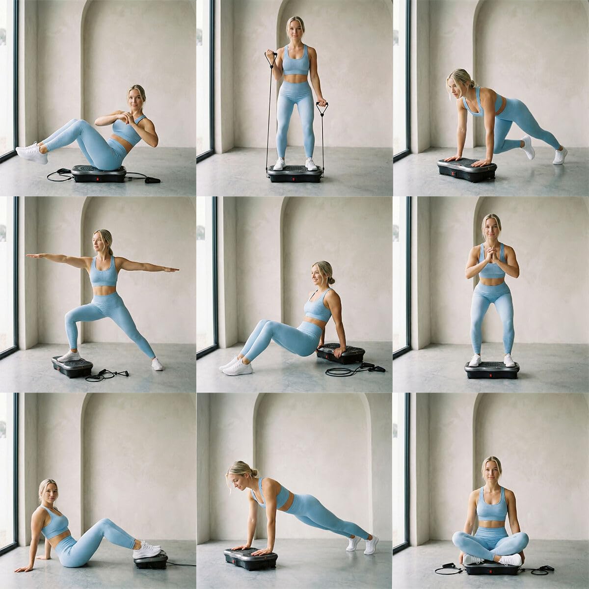 Piattaforma Vibrante Fitness Musicale + Bande di Resistenza, 99 Livelli Intensità, 5 Programmi, Altoparlante Bluetooth, Telecomando, Schermo LCD, Piattaforma Oscillante 150 kg