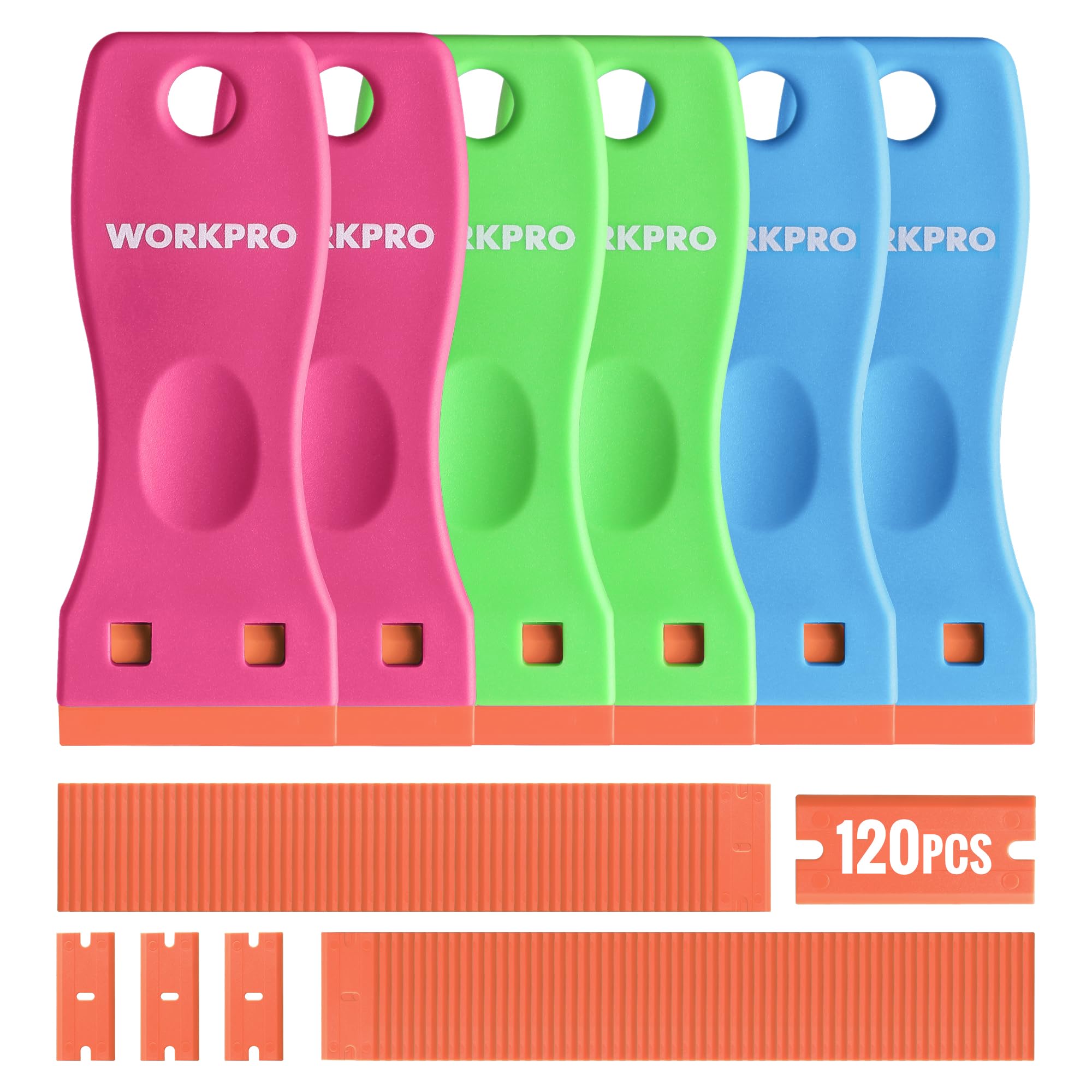 WORKPRO 6-Piece Plastic Razor Blade Scraper