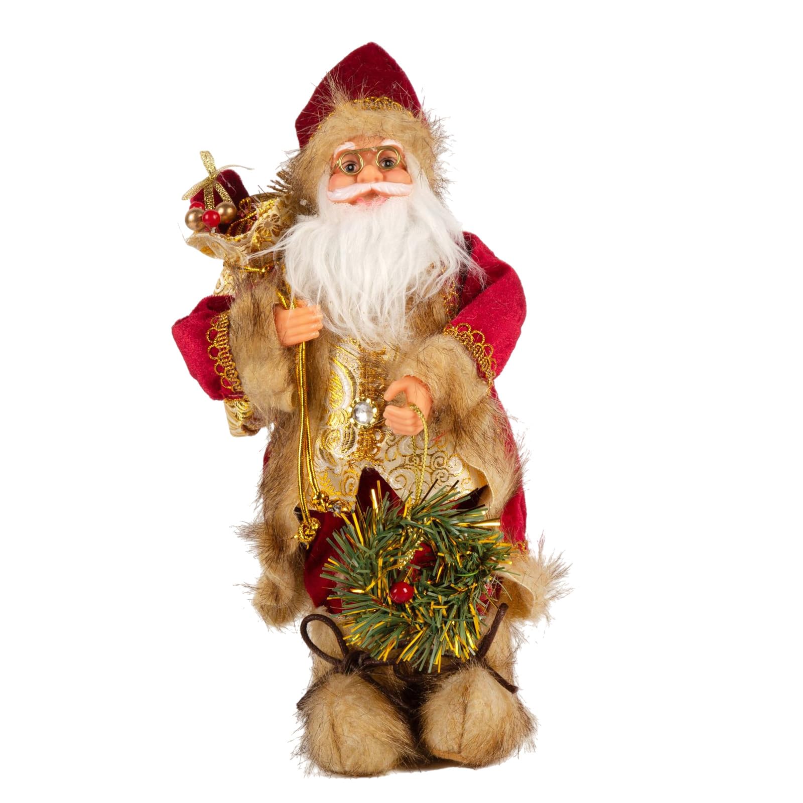 Statue de Père Noël et poupées de fête pour décoration de table et étagère de salon
