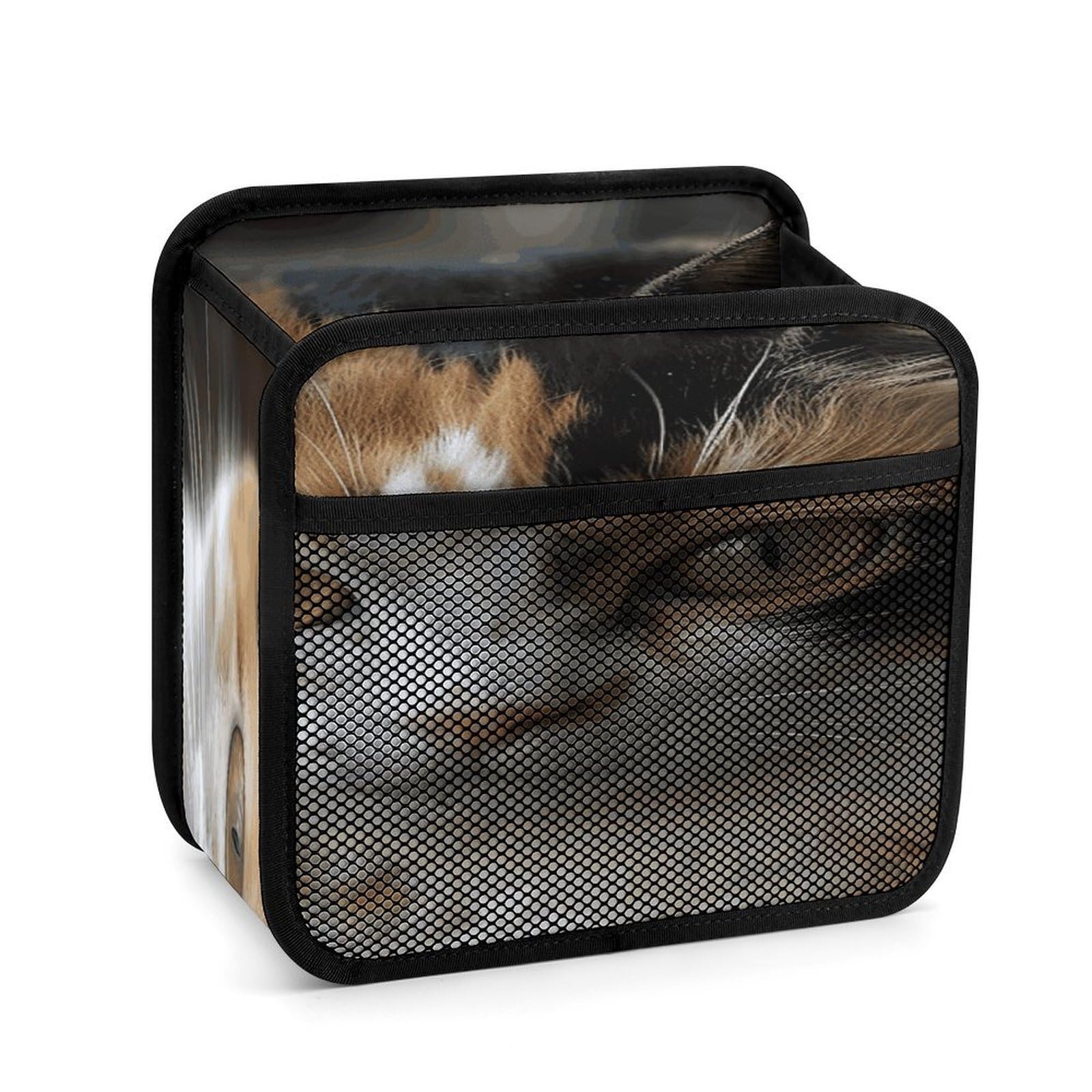 Btcowzrv Style A Cat Car Seat Back Organizer, Pu Leather Hanging Backseat Car Organizer With Elastic Mesh Pocket, Storage Bag For Most Vehicles