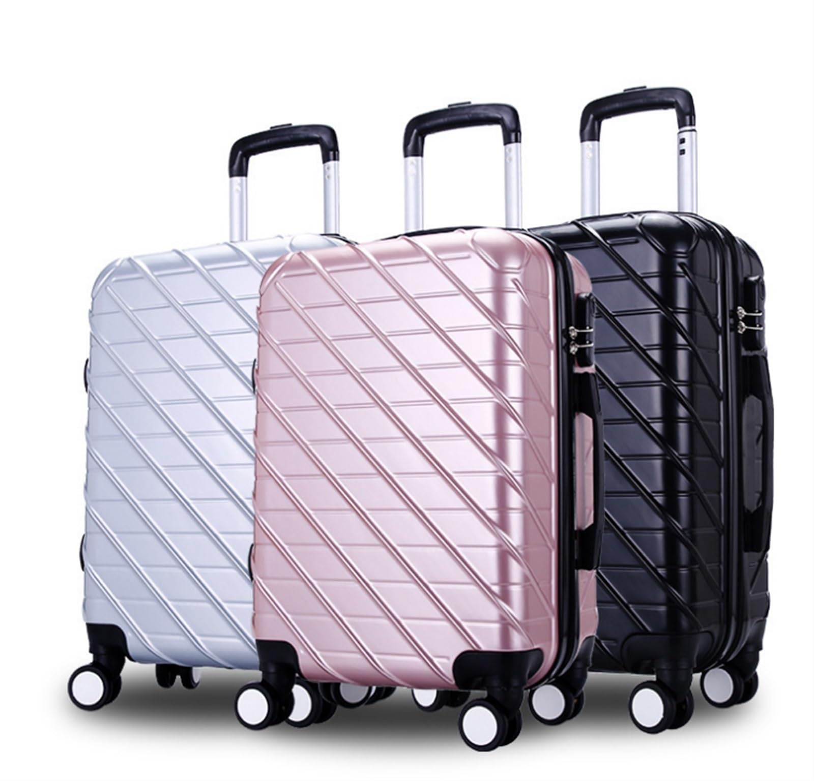Walizka Podróżna Carry On Bagaż Z Spinner Wheels Bagaż Walizka Podróżna Hardshell Lekka Bagaż Kabinowy (Color : Black, Size : 24inch)