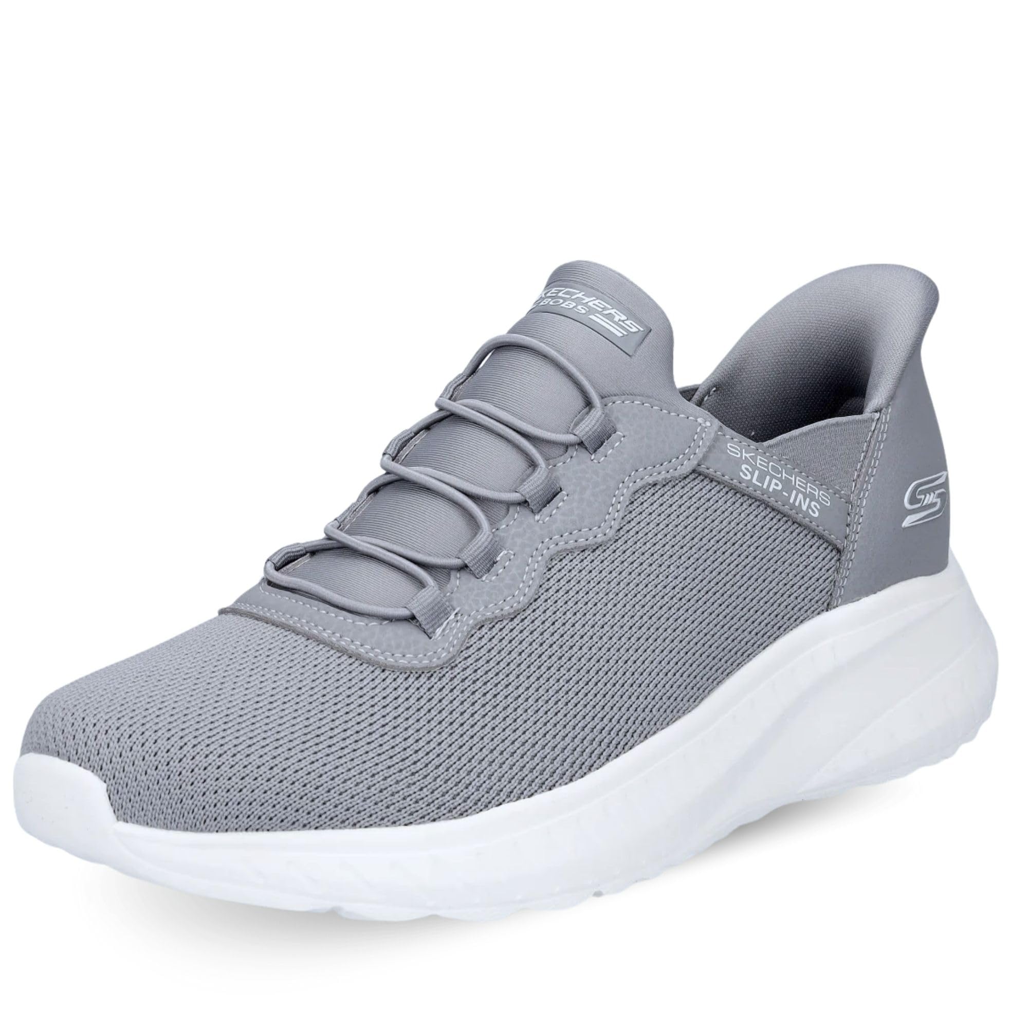 Skechers Men's Hands Free Slip-ins Bobs Squad Chaos-Daily Hype Sneaker, Grey, 9.5 UK Wide