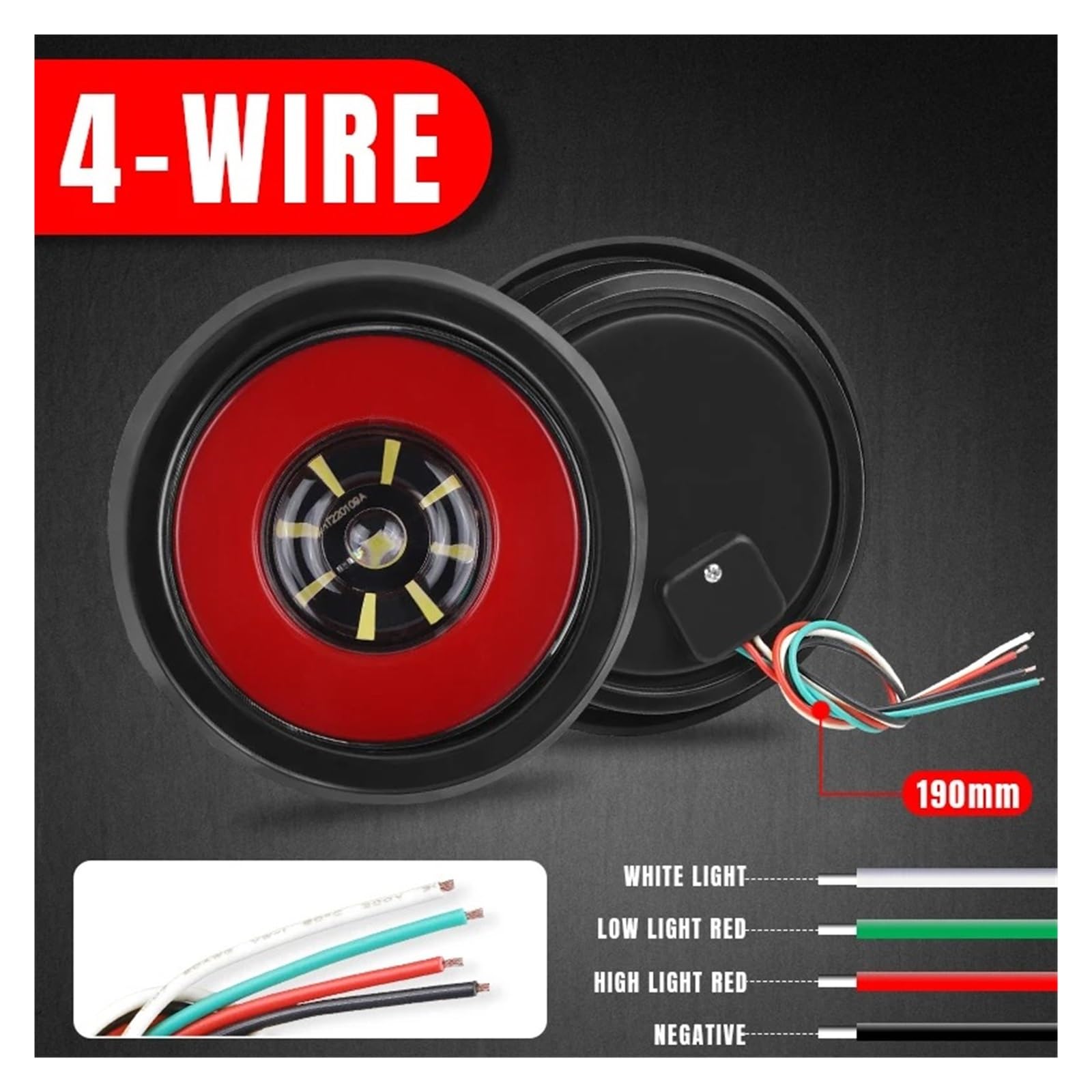Luci Posteriori A LED Rotonde Da 4 Pollici Di Stop Marcia Diurna Retromarcia Per Camion Per Jeep Pick-up 4x4 12V 24V fanale posteriore(4pcs White Red)