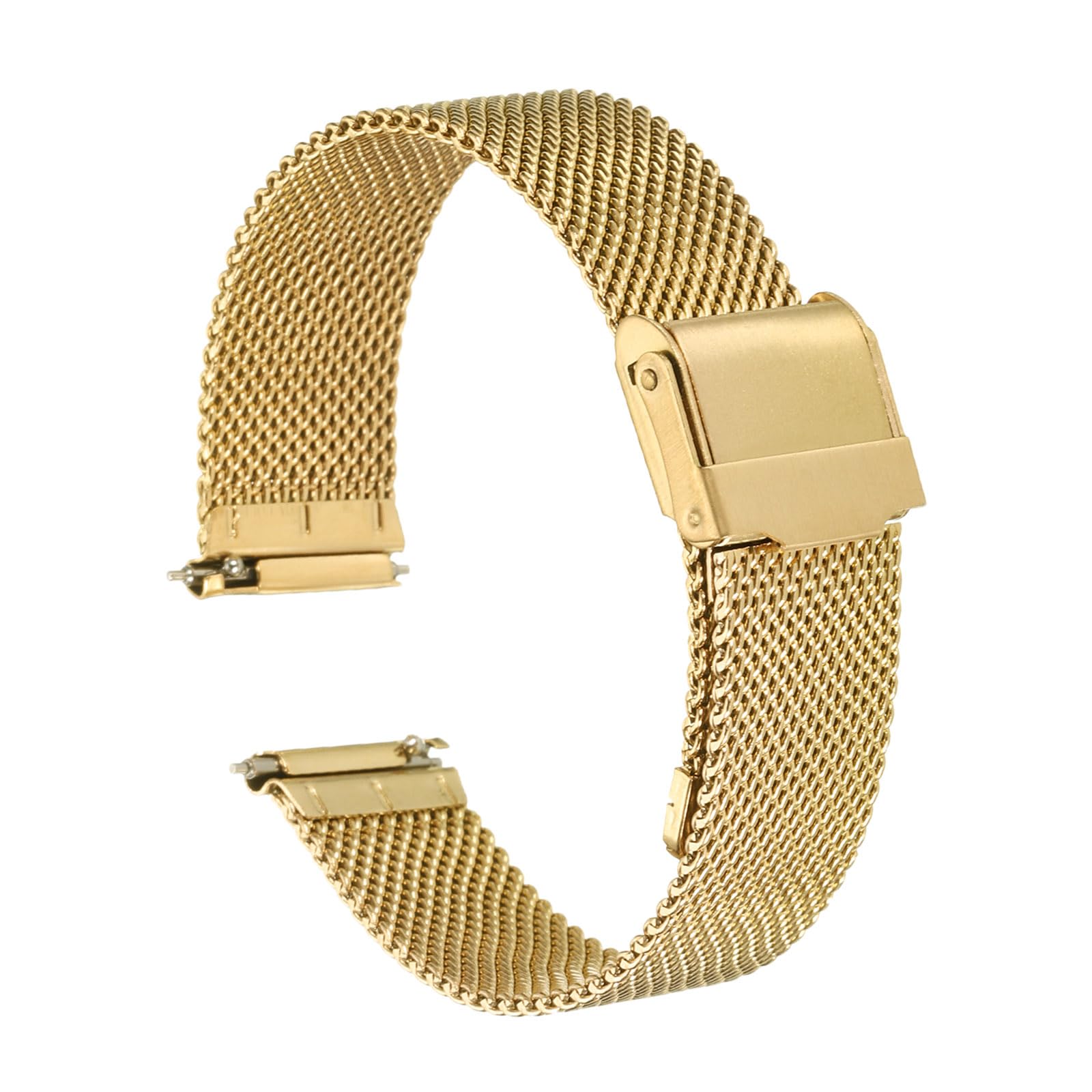 QUARKZMAN 316L roestvrij staal mesh horlogeband verstelbare snelontgrendeling metalen horlogeband voor mannen vrouwen, 13mm, Roestvrij staal, Agaat