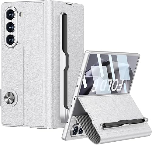 Miniatura 112 de DOOTOO - Funda para Samsung Galaxy Z Fold 6 con soporte de anillo, Z Fold6 S Pen con soporte y cubierta deslizante para cámara y protector
