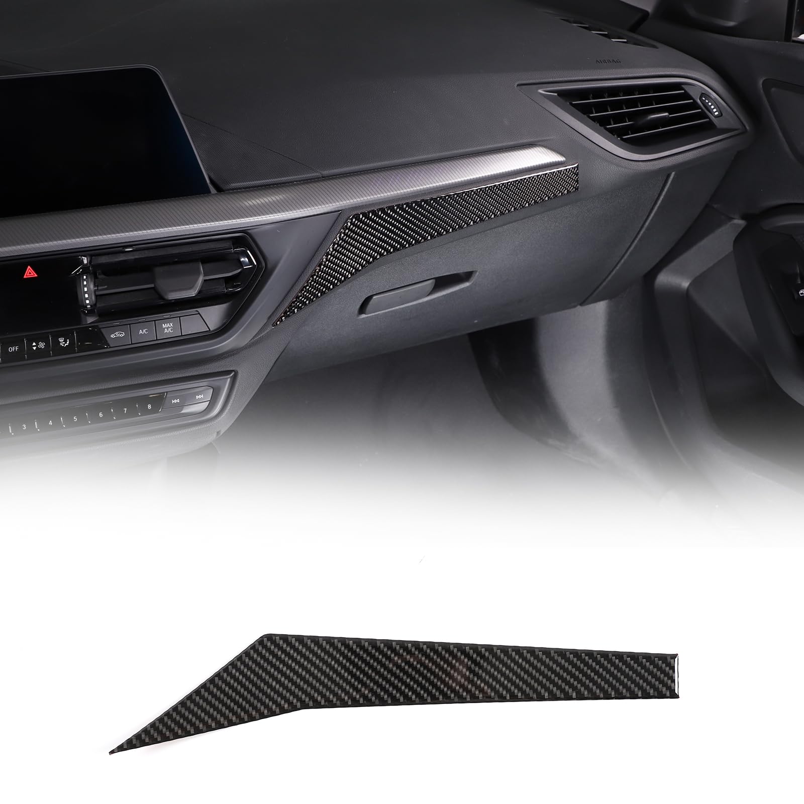 Car Central Control Air Outlet Side Panel Cover Trim Compatible with BMW 2 Series F44 2020-2023 Soft Carbon Fiber 1PCS,Co-Pilot Instrument Panel