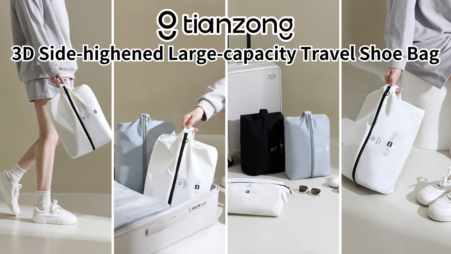 Amazon.com | tianzong Travel Shoe Bag with Handle Holds 2 Pairs of