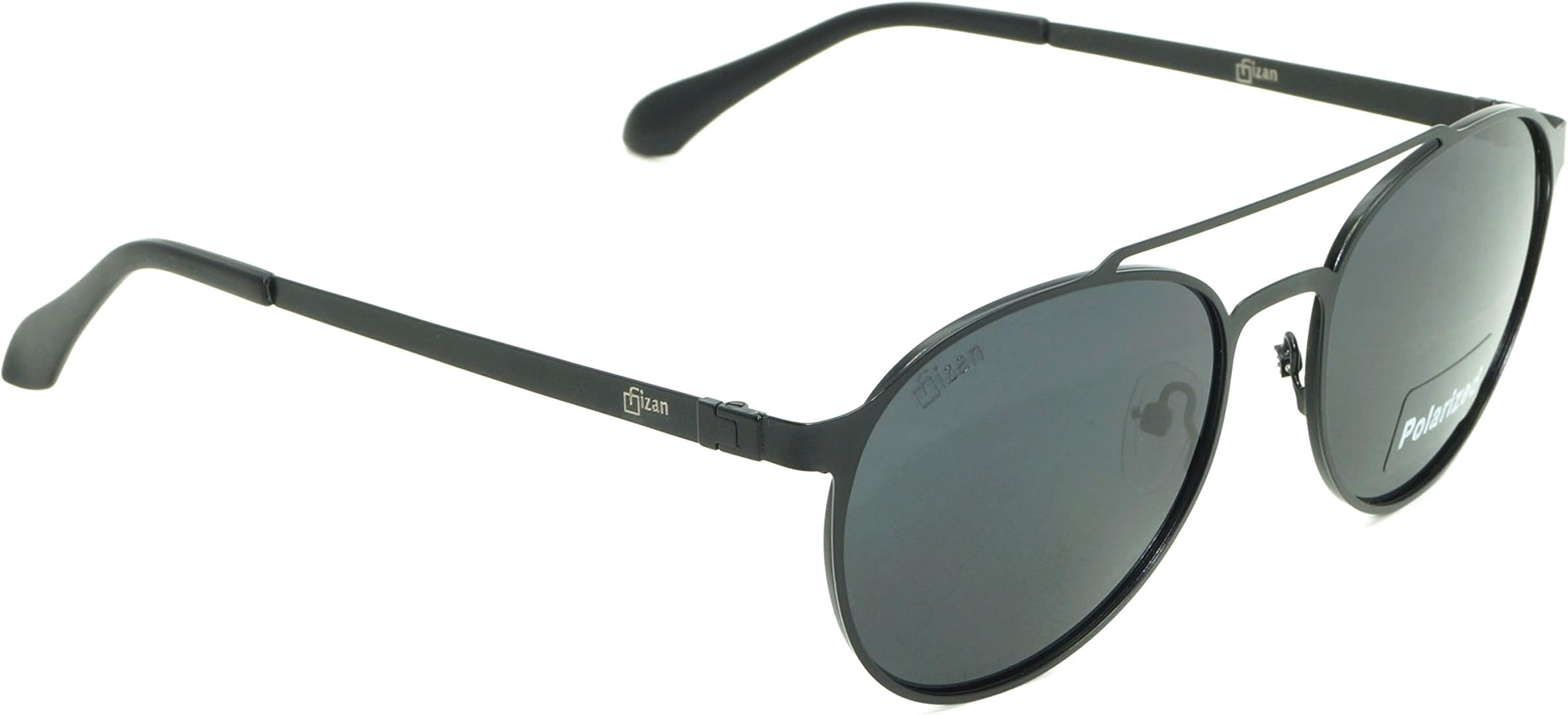 Fizan Black Polarized Medium 53mm Round Sunglasses