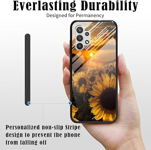 Miniatura 3 de Funda para Samsung Galaxy A32 5G a prueba de golpes de TPU suave para mujeres y hombres, contraportada dura de vidrio templado antiarañazos para