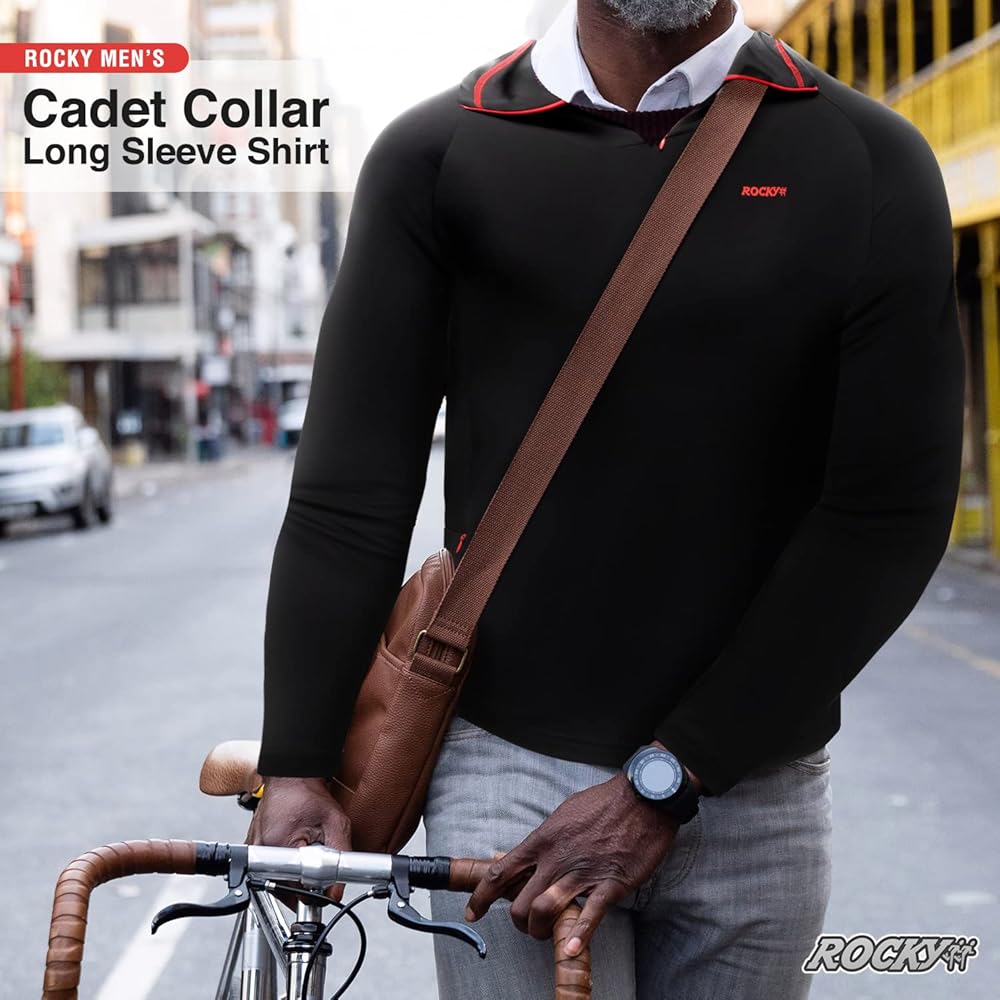 ROCKY 1/4 Zip Pullover - Men's Cadet Collar Comfy Thermal Long