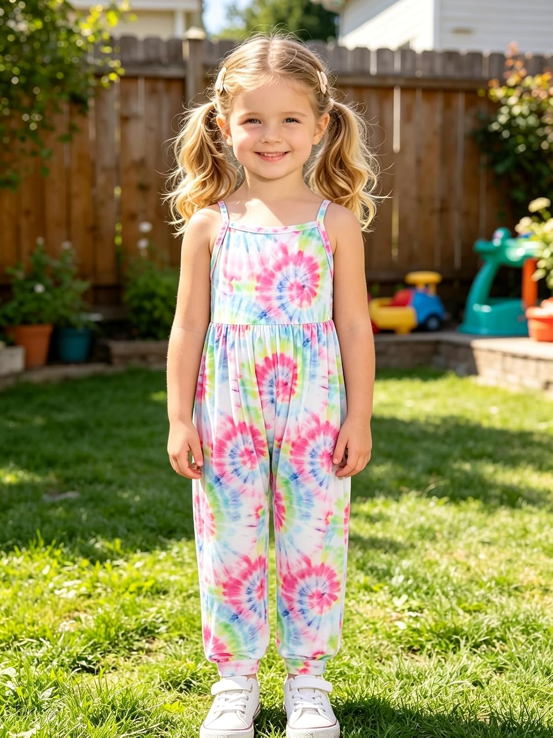 Vieille Toddler Girl Strap Jumpsuit One Piece Romper with Pockets 1-8 Years image 2