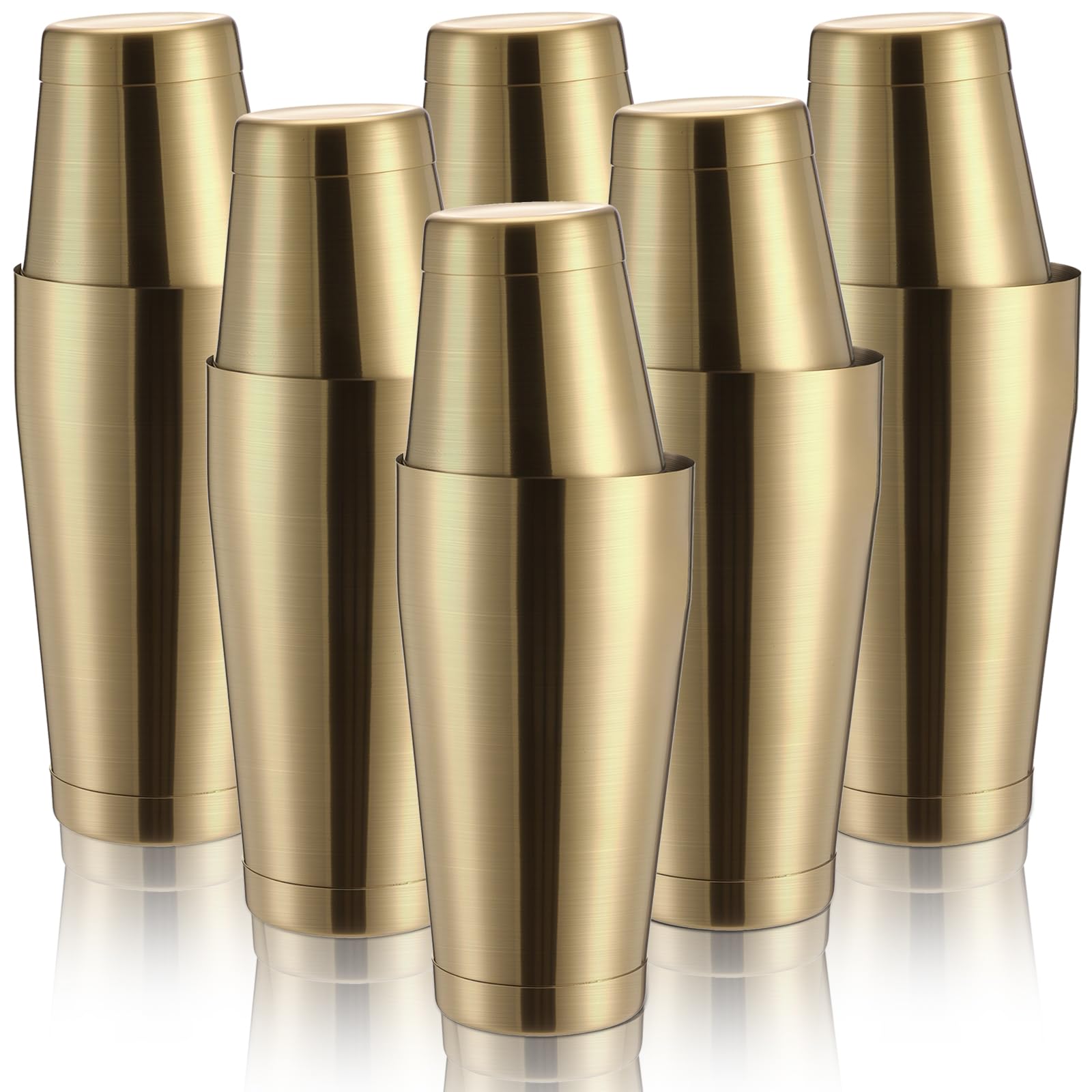 Lallisa 10 Pieces Stainless Steel Cocktail Shaker Boston Set, Matte Gold