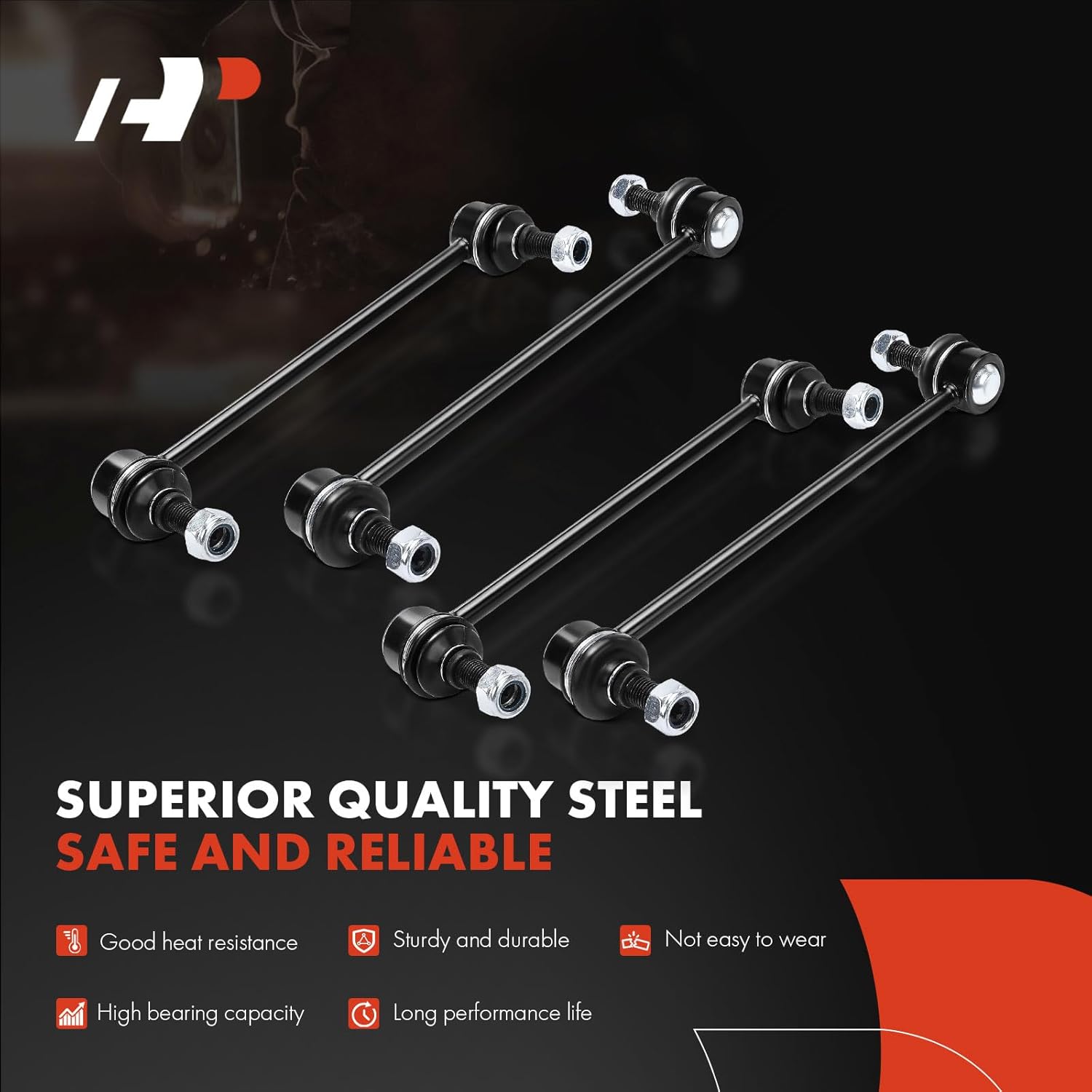 A-Premium Set of 8, Suspension Kit, Front Rear Sway Bar Link & Front Inner Outer Tie Rod End, Compatible with Kia Sportage 2005-2010 & Hyundai Tucson 2005-2009