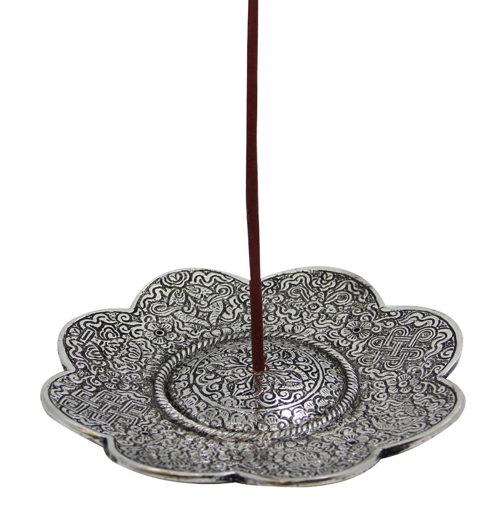 DharmaObjects Large 3 in 1 Tibetan Lotus Incense Holder Burner 6