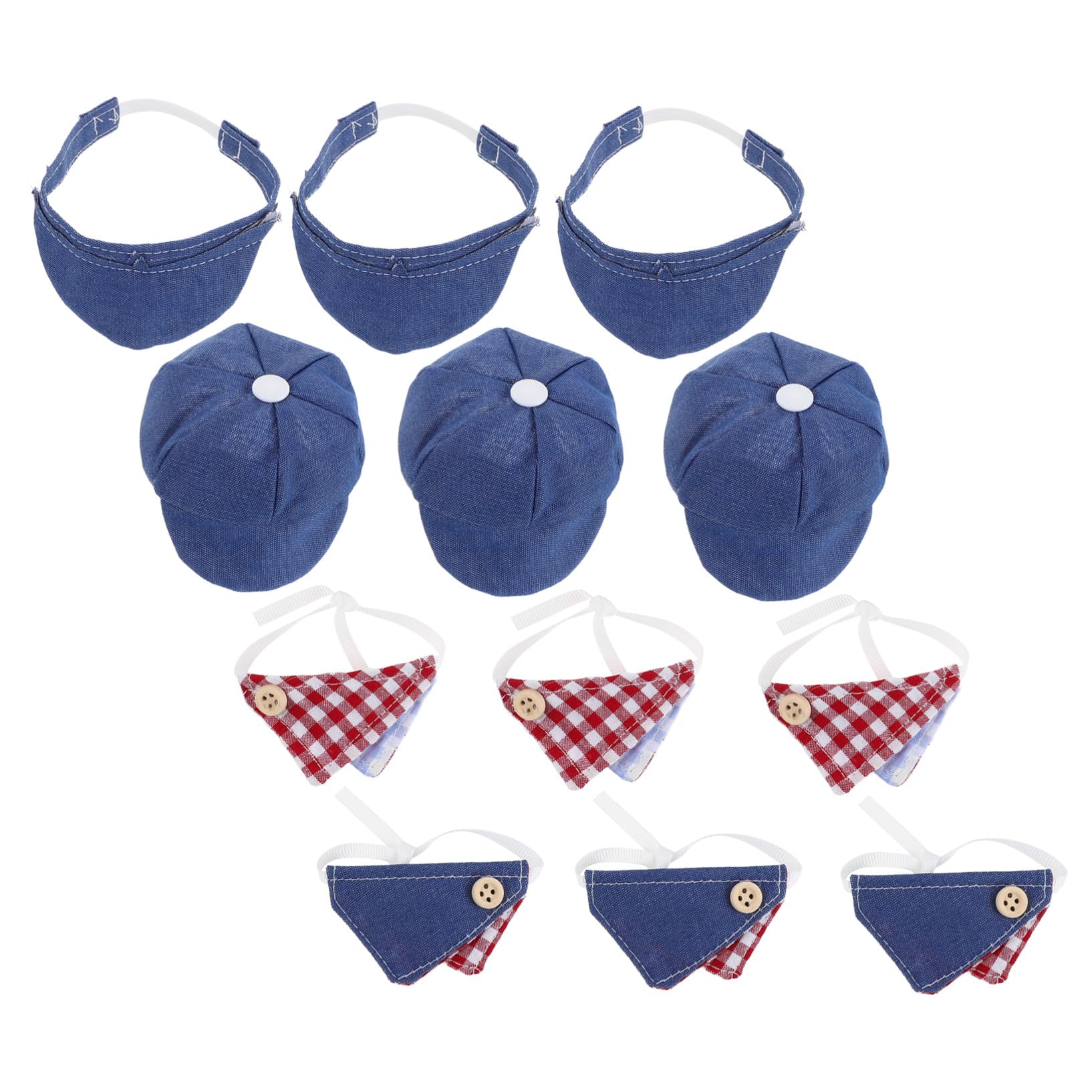 Beaupretty 12pcs Doll Triangular Scarf Mini Beret Hat Summer Caps Toy Tiny Hats Dollhouse Scarf Clothing for Doll Decorations