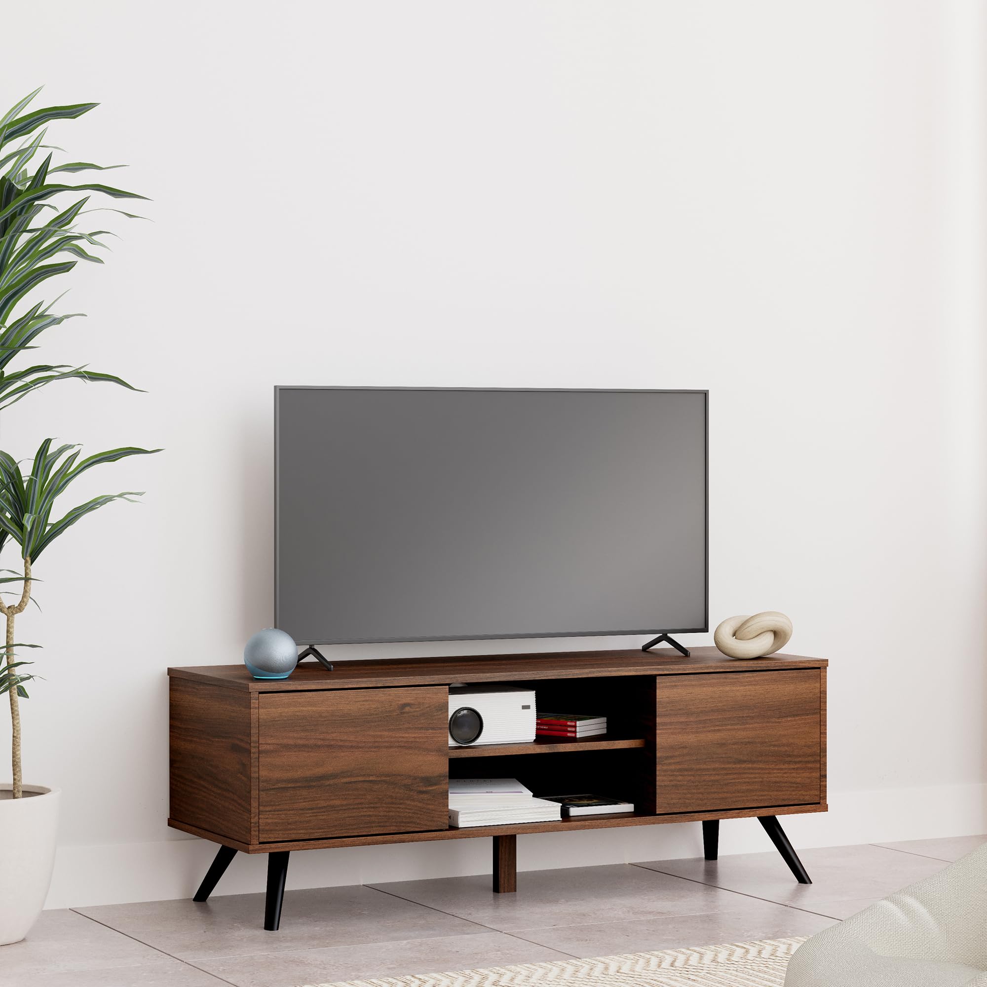 Amazon Brand - Solimo Altamore Engineered Wood TV Unit and Display Cabinet (Walnut Finish) (B0C6XLXXMX) Amazon Price History, Amazon Price Tracker