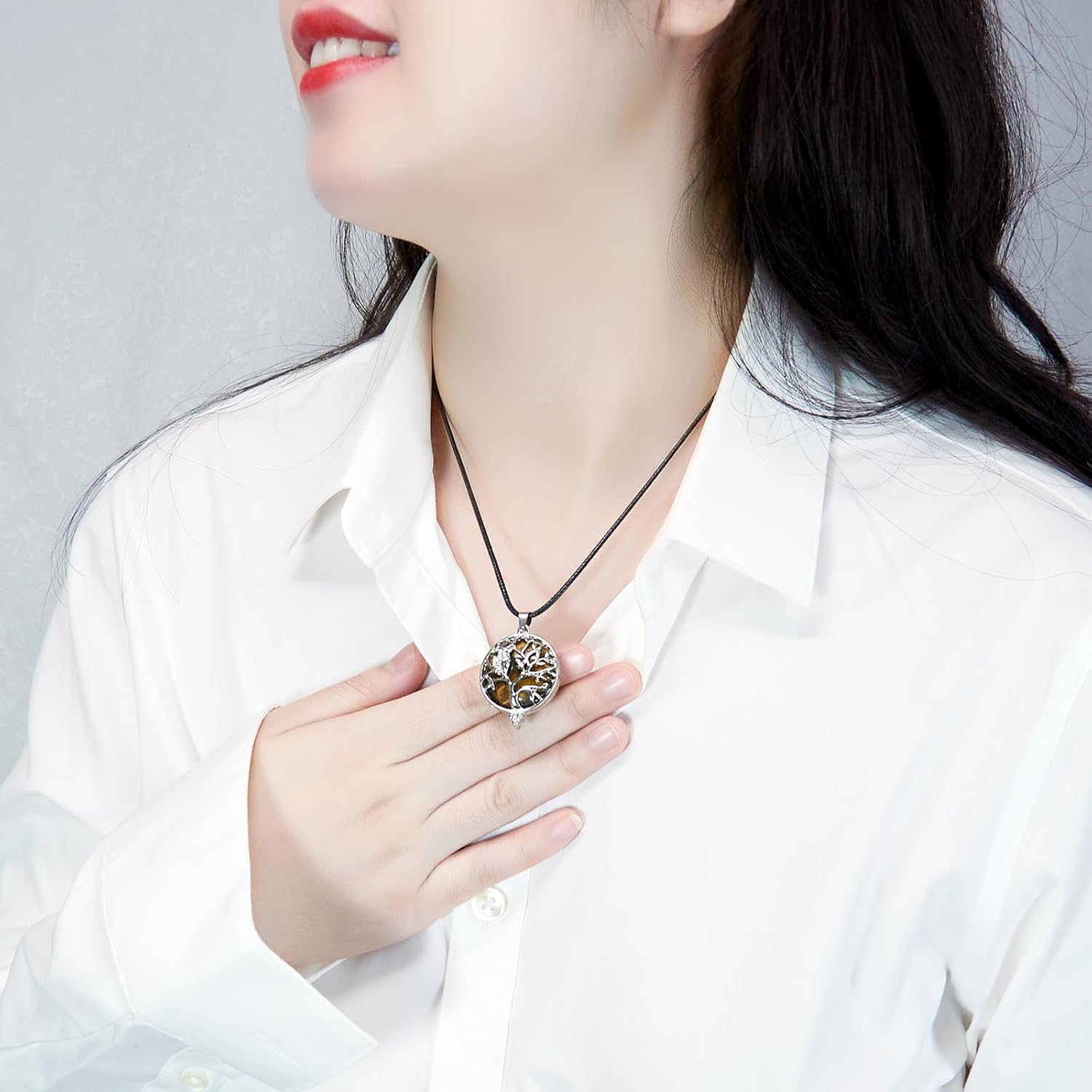 6 Pieces Owl Tree of Life Pendant Gemstone Chakra Crystal Quartz Stone Owl Pendants Chakra Healing Charm for Necklace Earrings Bracelets Jewelry Making, 6 Colors - Image 6