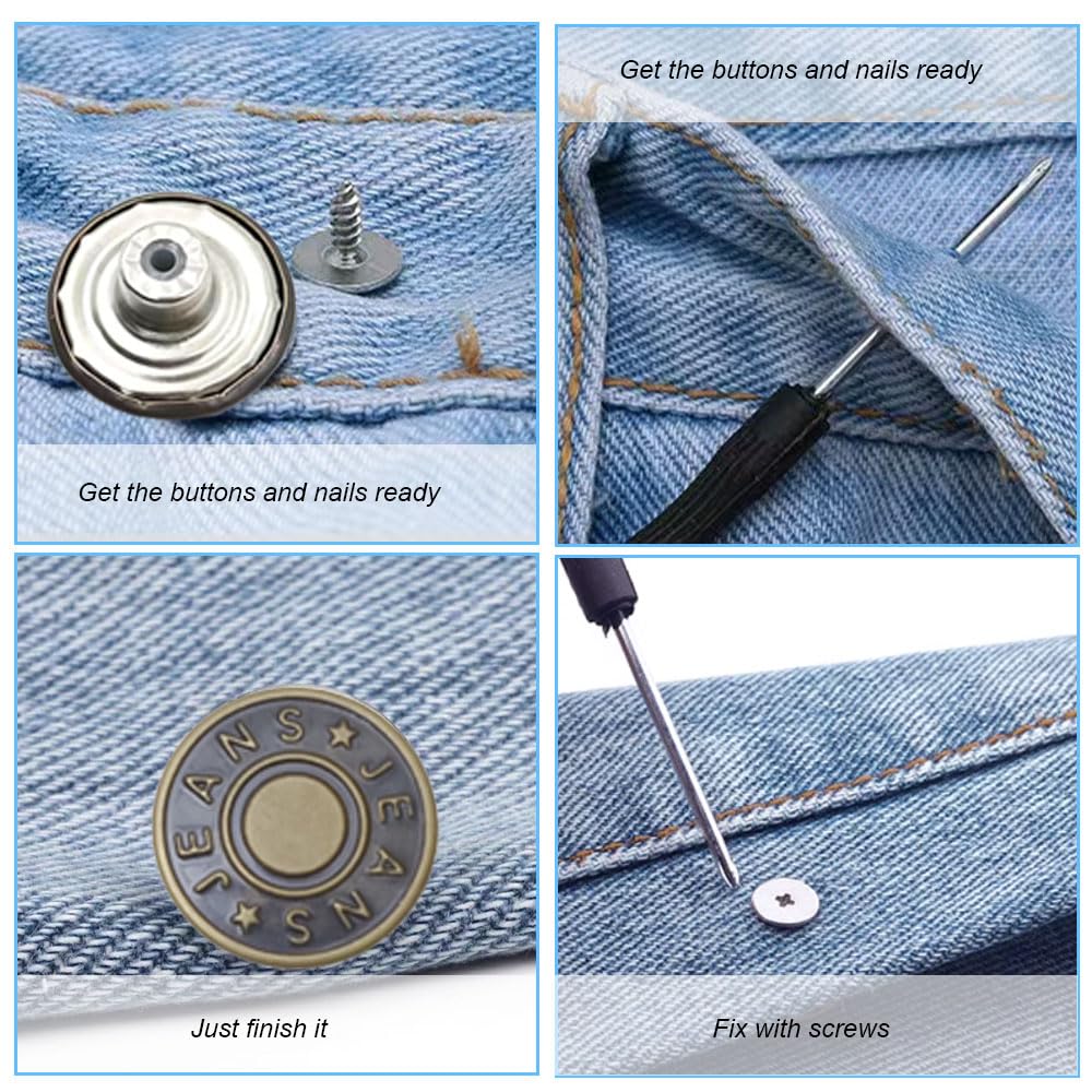 1Pc Vervanging Jean Knoppen Geen Naaien Instant Kn