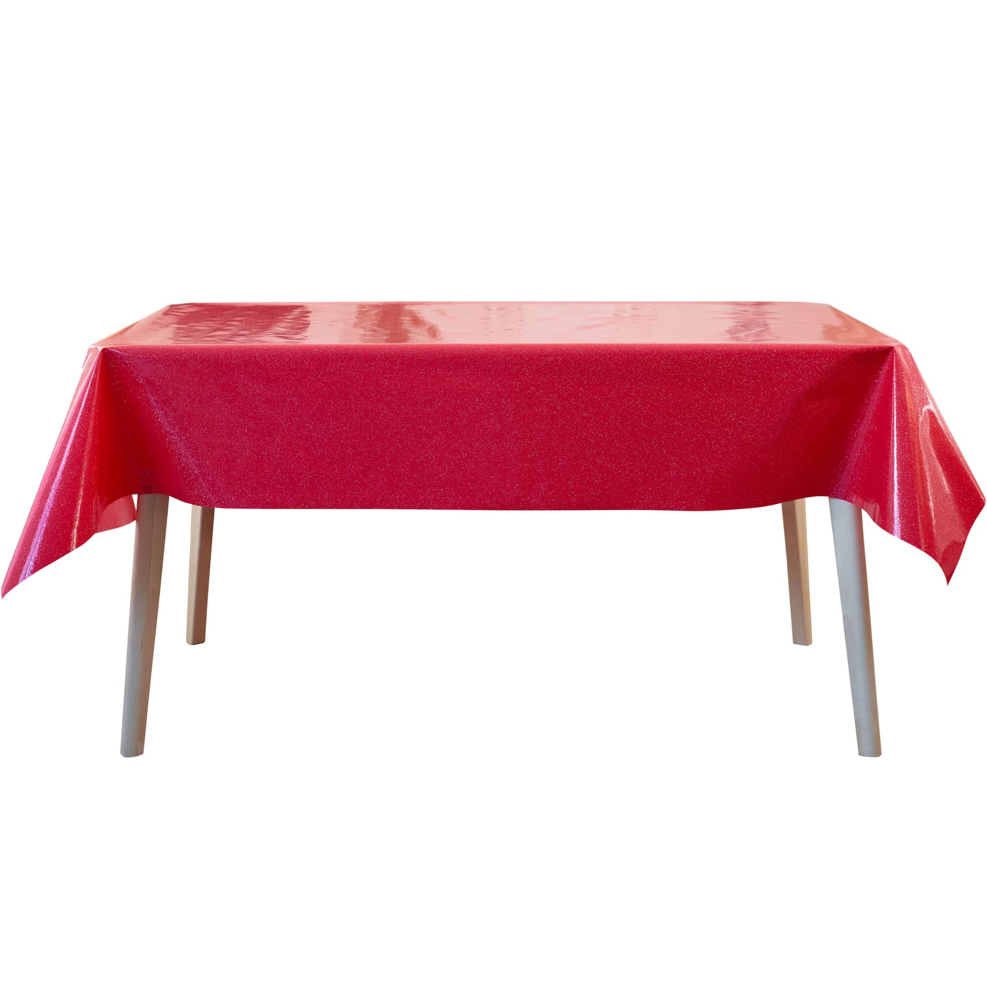 Jolee Tablecloths Vibrant Red Glitter Pvc Vinyl Oilcloth Wipe Clean Tablecloth Tablecloth 120Cm X 120Cm(47"X 47") Square
