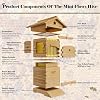 Beehive Starter Kit with Observation Window and Honey Spout, Complete Beekeeping Box, Includes Carpenter Bee House for Garden Pollinators