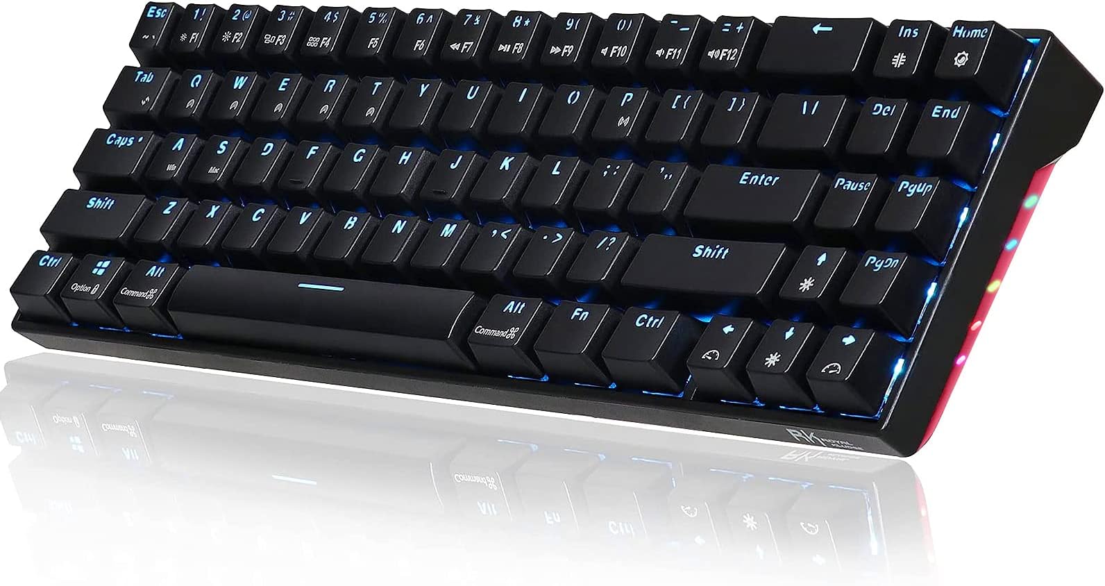 RK ROYAL KLUDGE RK71 Mechanical Keyboard 70% Compact Bluetooth Keyboard 71 Keys,Tenkeyless USB Wired/Wireless Portable Gaming/Office with Stand-Alone Arrow Keys for Windows MacOS (Red Switch-Black)