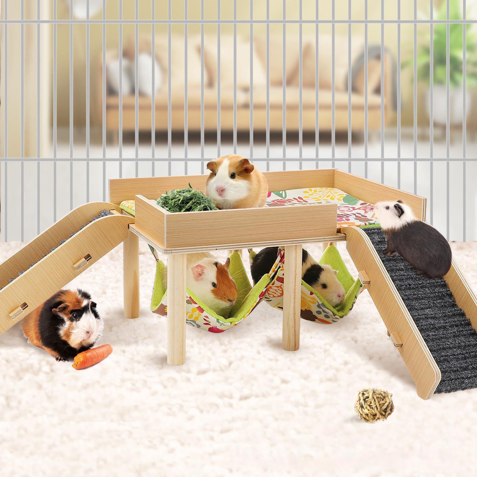 Hamster Hängematte Mit Treppe 2-Stufiges Abnehmbares Häuschen