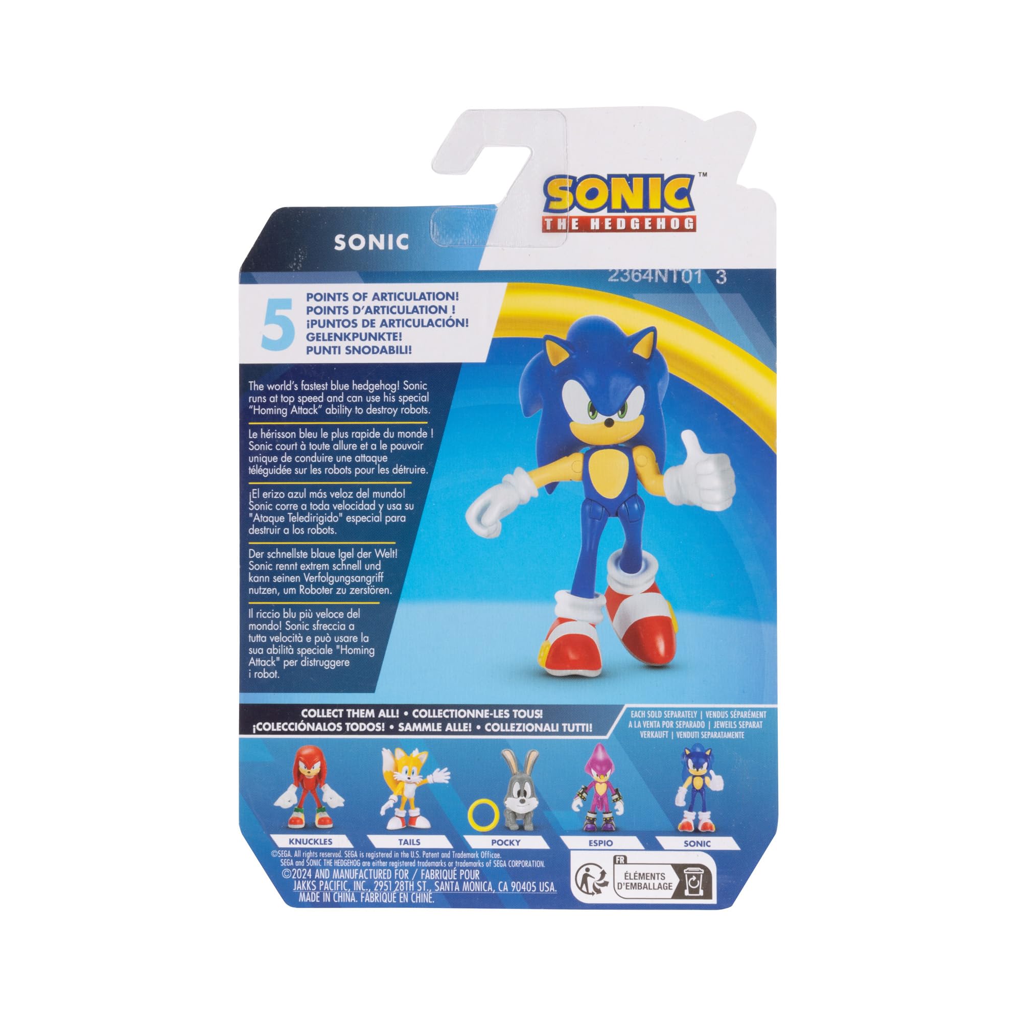 Sonic The Hedgehog Action Figure Wave #20 da 6,3 cm, confezione da 3