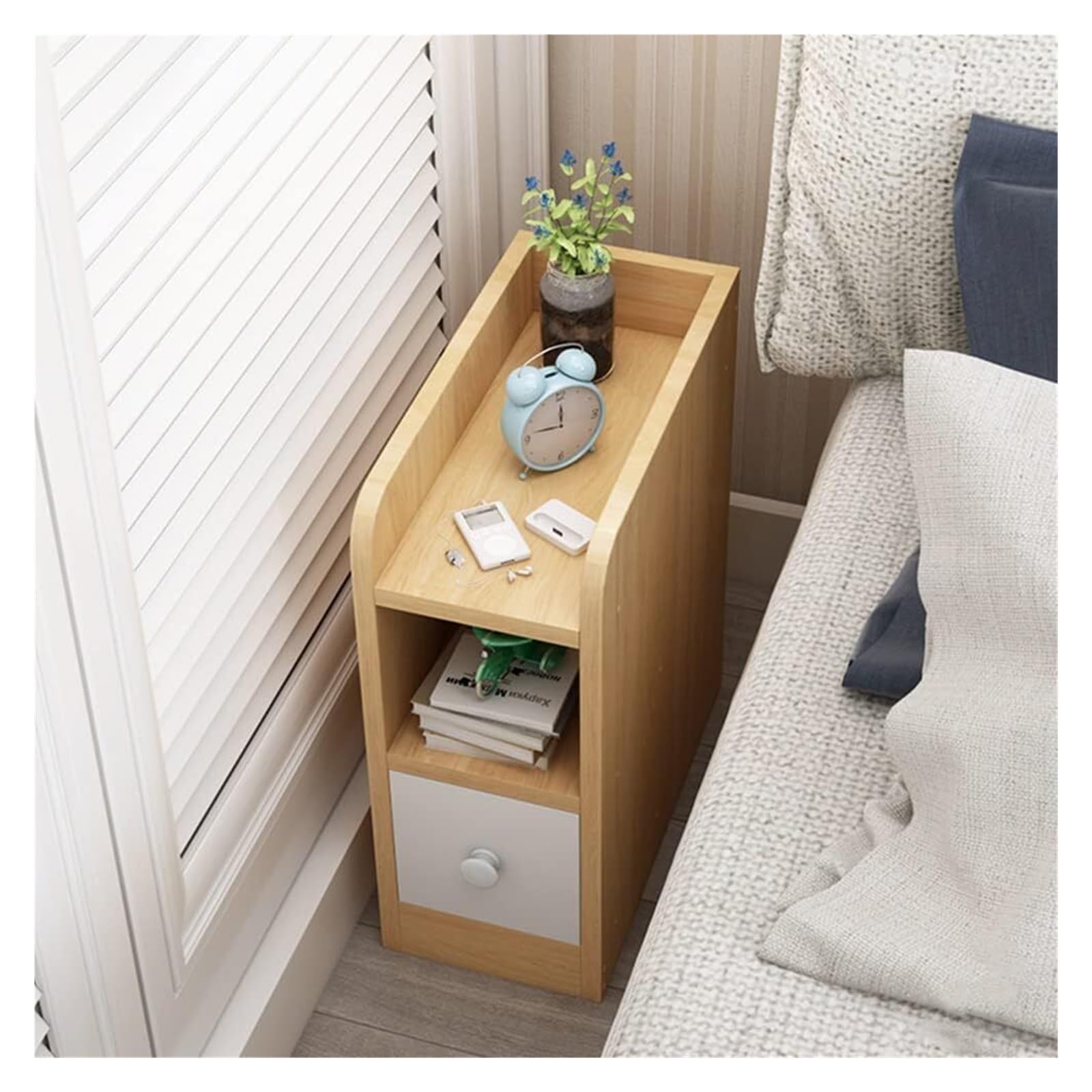 Mesitas De Noche, Mesa Auxiliar Para Sofá Con 1 Cajones De Almacenamiento, Mesita De Noche Pequeña Para Muebles De Dormitorio, Mesa De Noche De Aperitivos (color A: A) (A
