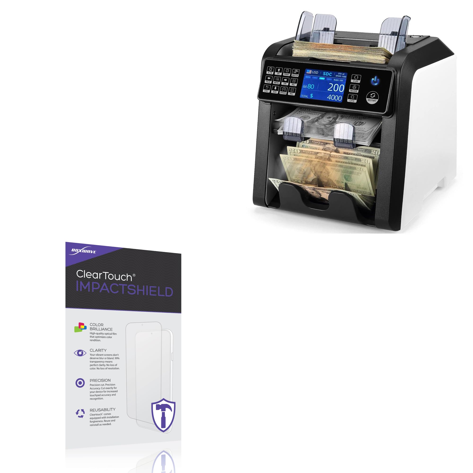 BoxWave Screen Protector Compatible with Munbyn IMC08 - ClearTouch ImpactShield (2-Pack), Impenetrable Screen Protector Flexible Film