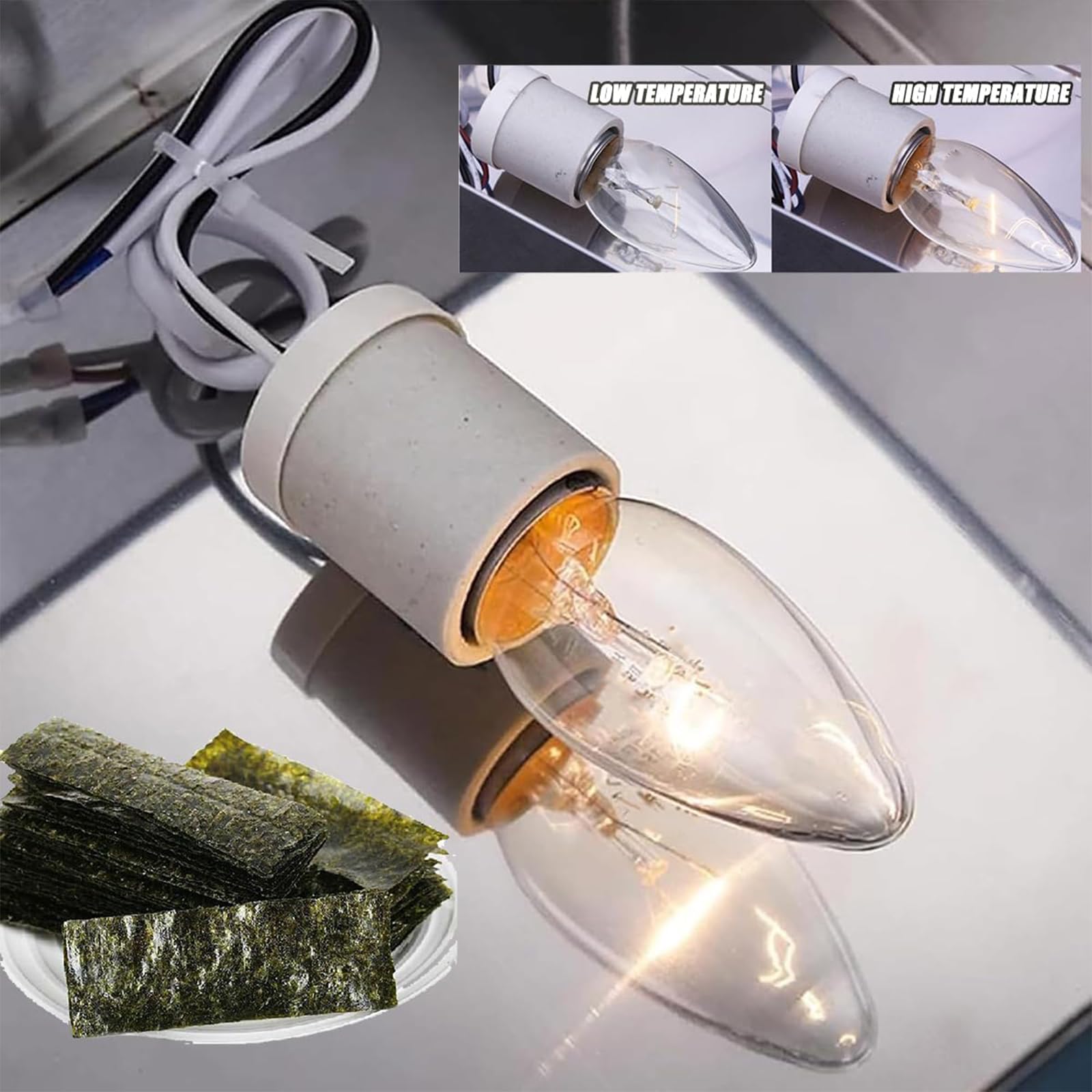Pudełko Do Suszenia Wodorostów, Elektryczna Suszarka Nori Ze Stali Nierdzewnej Z żarówką Grzewczą, Szybkie I Równomierne Suszenie, Chrupiący Odwadniacz Nori Do Sushi, Restauracji I Domu large